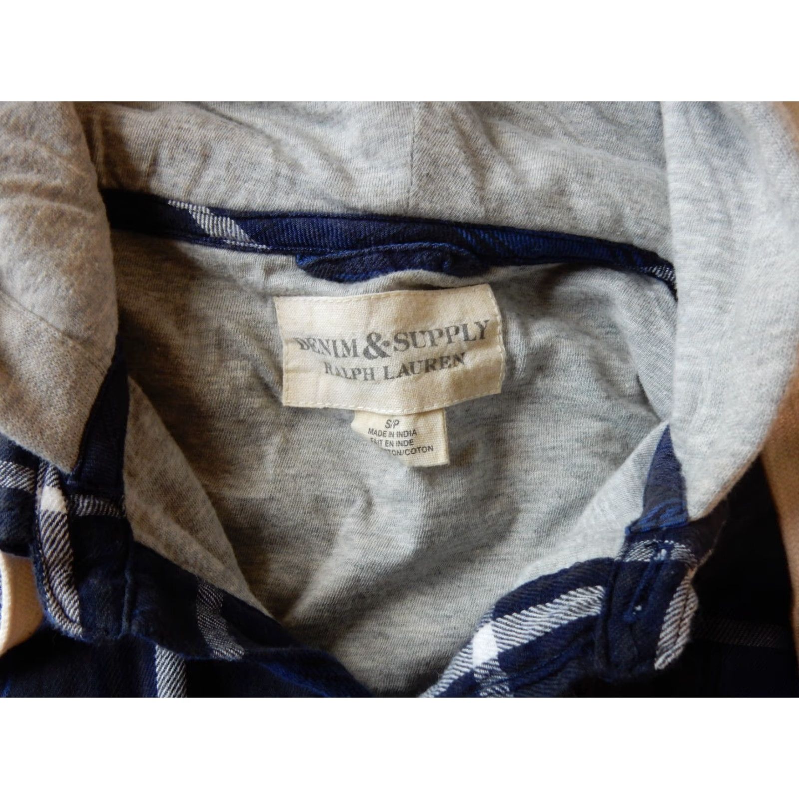 Vintage VINTAGE Denim & Supply Ralph Lauren Men's Hooded Plaid Cotton Button-Front Shirt Size S Blue Size US S / EU 44-46 / 1 - 3 Thumbnail
