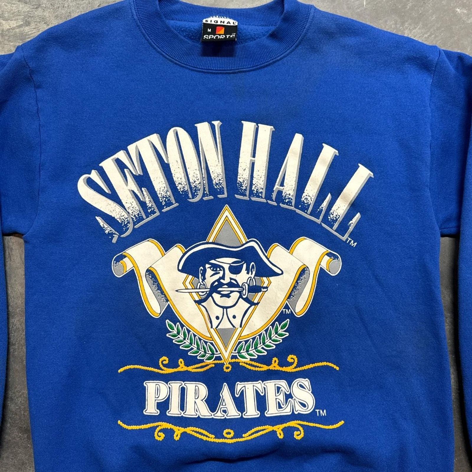 Vintage Vintage 90s Seton Hall University Pirates Crewneck Size US M / EU 48-50 / 2 - 2 Thumbnail