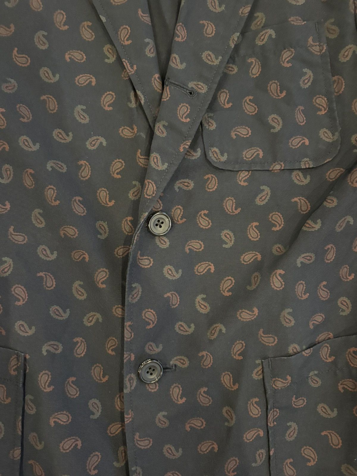 Beams Plus Navy Paisley Print Jacket Size 44R - 3 Thumbnail