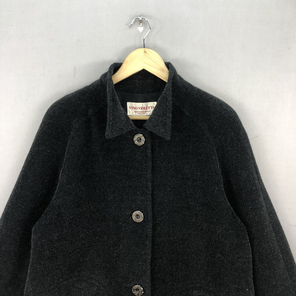 Japanese Brand Vintage 90’s Vino-Violétta Japan Alpaca Hair Button Jacket Size M / US 6-8 / IT 42-44 - 4 Thumbnail