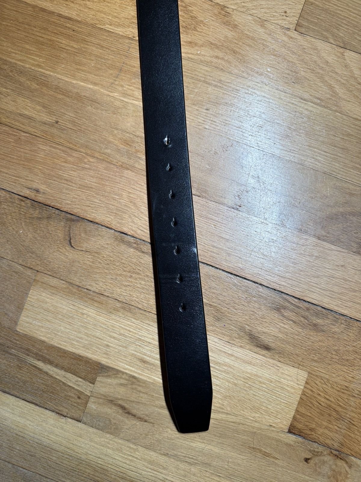If Six Was Nine Iseder FW20 Hell’s Gate Black Leather Keyhole Belt Size 32 - 4 Thumbnail