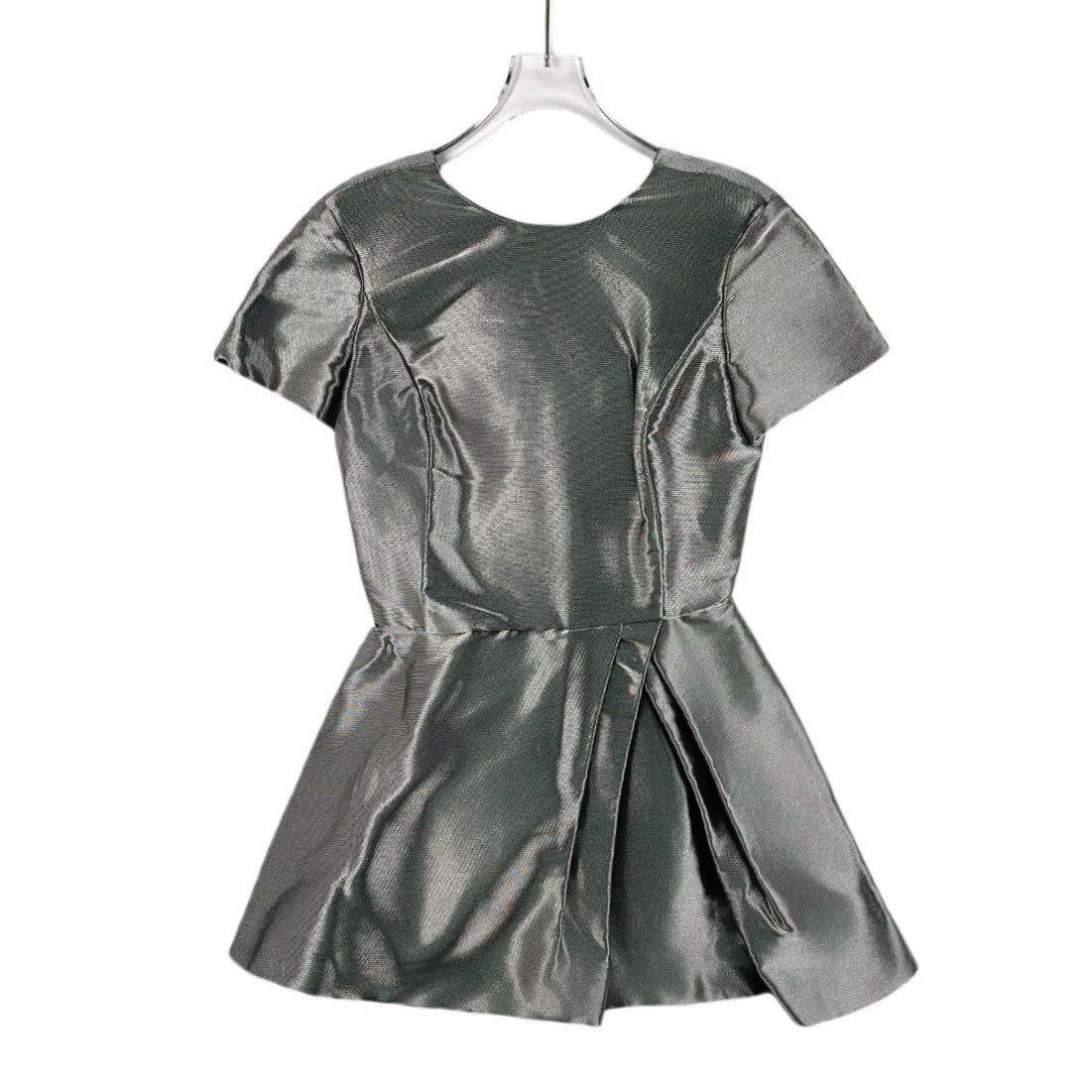 Dior silver futuristic short-sleeve dress by Dior Size US 36 / EU 52 - 1 Thumbnail