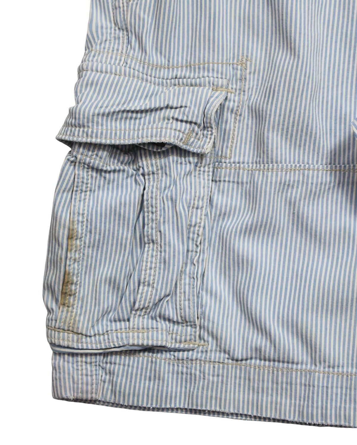 Abercrombie & Fitch × Designer × Vintage 2000S ABERCROMBIE & FITCH STRIPES HEAVY CARGO SHORTS Size US 30 / EU 46 - 5 Thumbnail