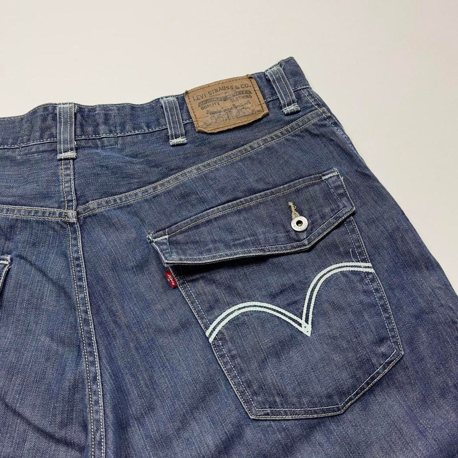 Levi's × StraightFaded Y2k Levi's Wide-Leg Baggy Streetwear Skater Denim Jeans Size US 38 / EU 54 - 7 Thumbnail