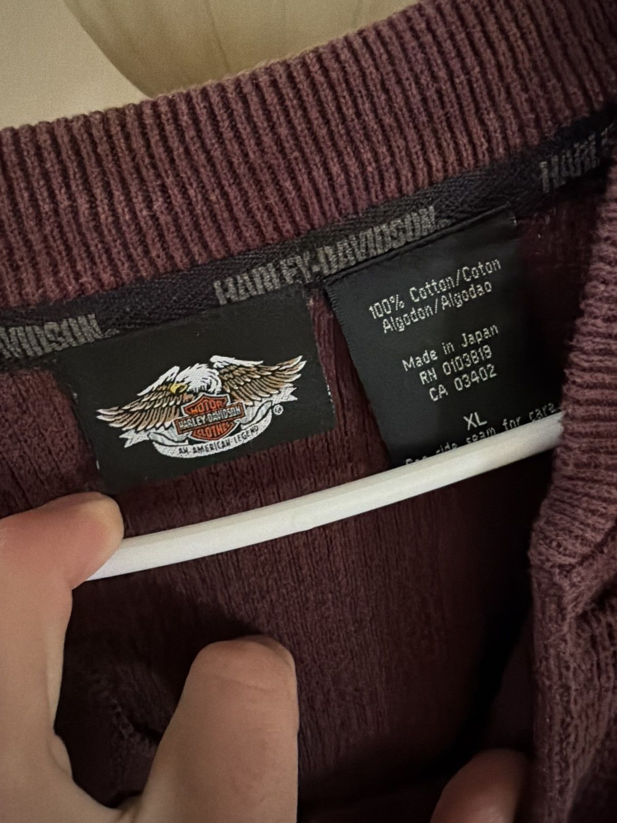 Harley Davidson Harley Davidson burgundy long sleeve sweater size XL Size US XL / EU 56 / 4 - 3 Thumbnail