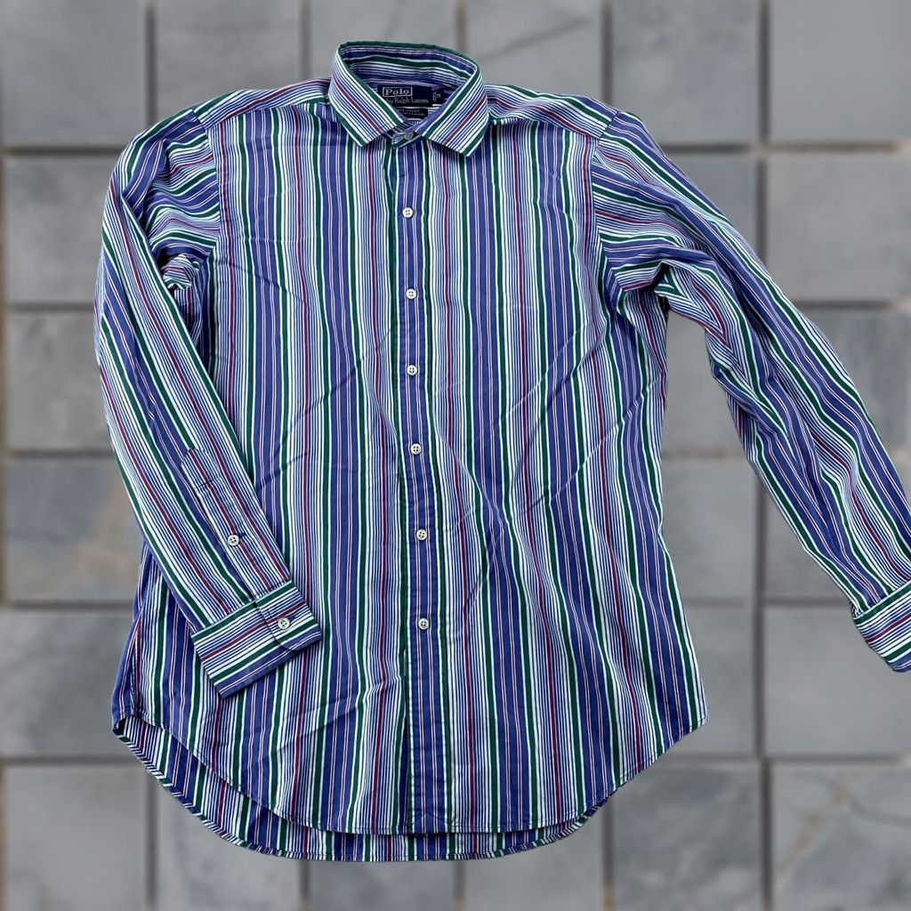 Polo Ralph Lauren Polo Ralph Lauren Shirt Men Medium Multicolor Striped Button-Up Collared Estate Sport Casual Short Sleeve? Size US M / EU 48-50 / 2 - 1 Thumbnail