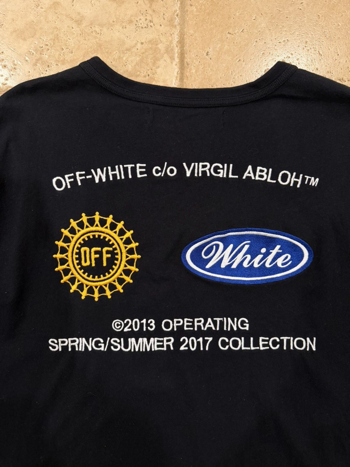Off-White Off-White c/o Virgil Abloh Embroidered Logos SS17 Black Tee Size US L / EU 52-54 / 3 - 12 Thumbnail