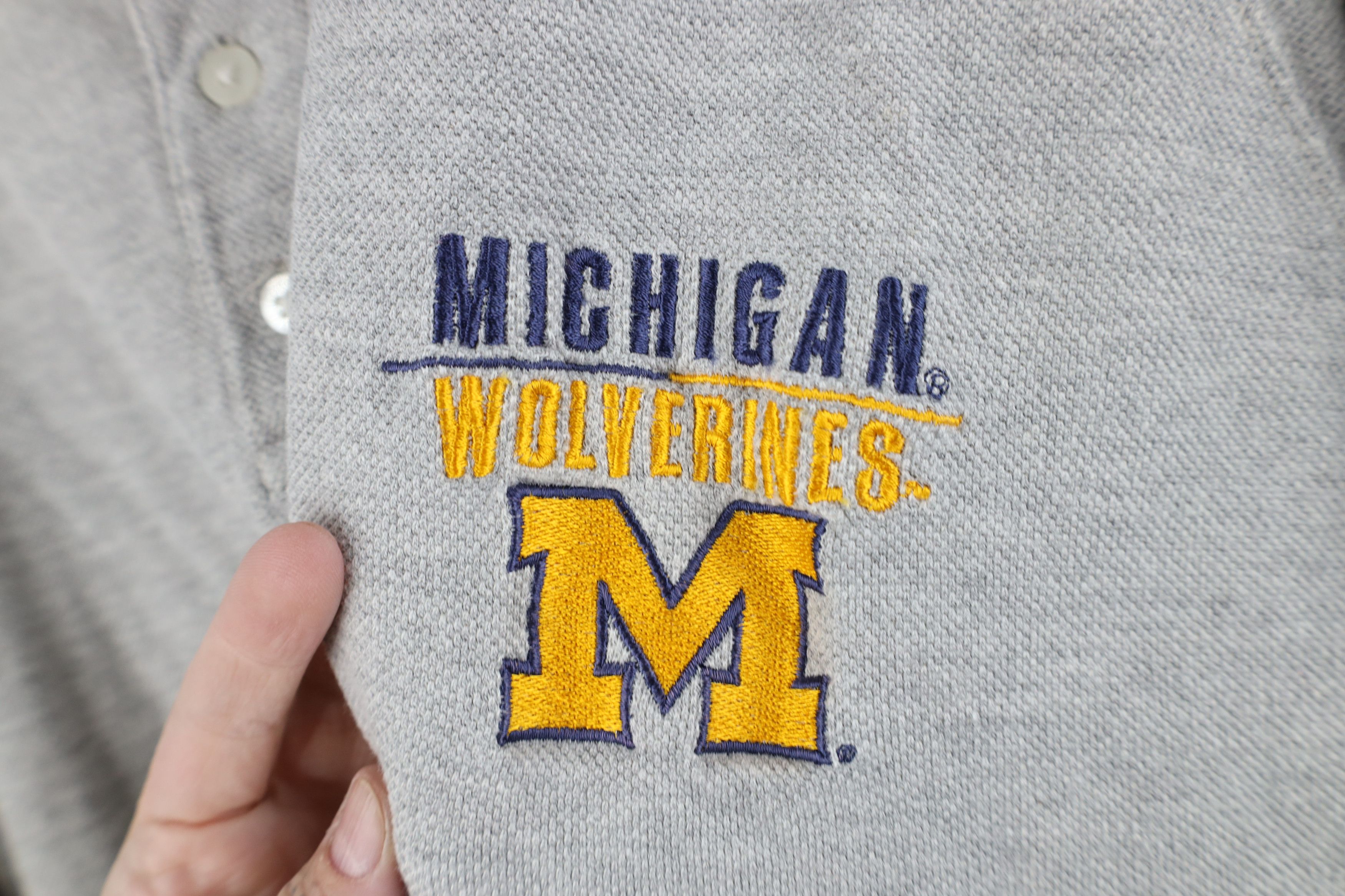 Vintage Vintage 90s Spell University of Michigan Football Golf Polo Size US L / EU 52-54 / 3 - 4 Thumbnail