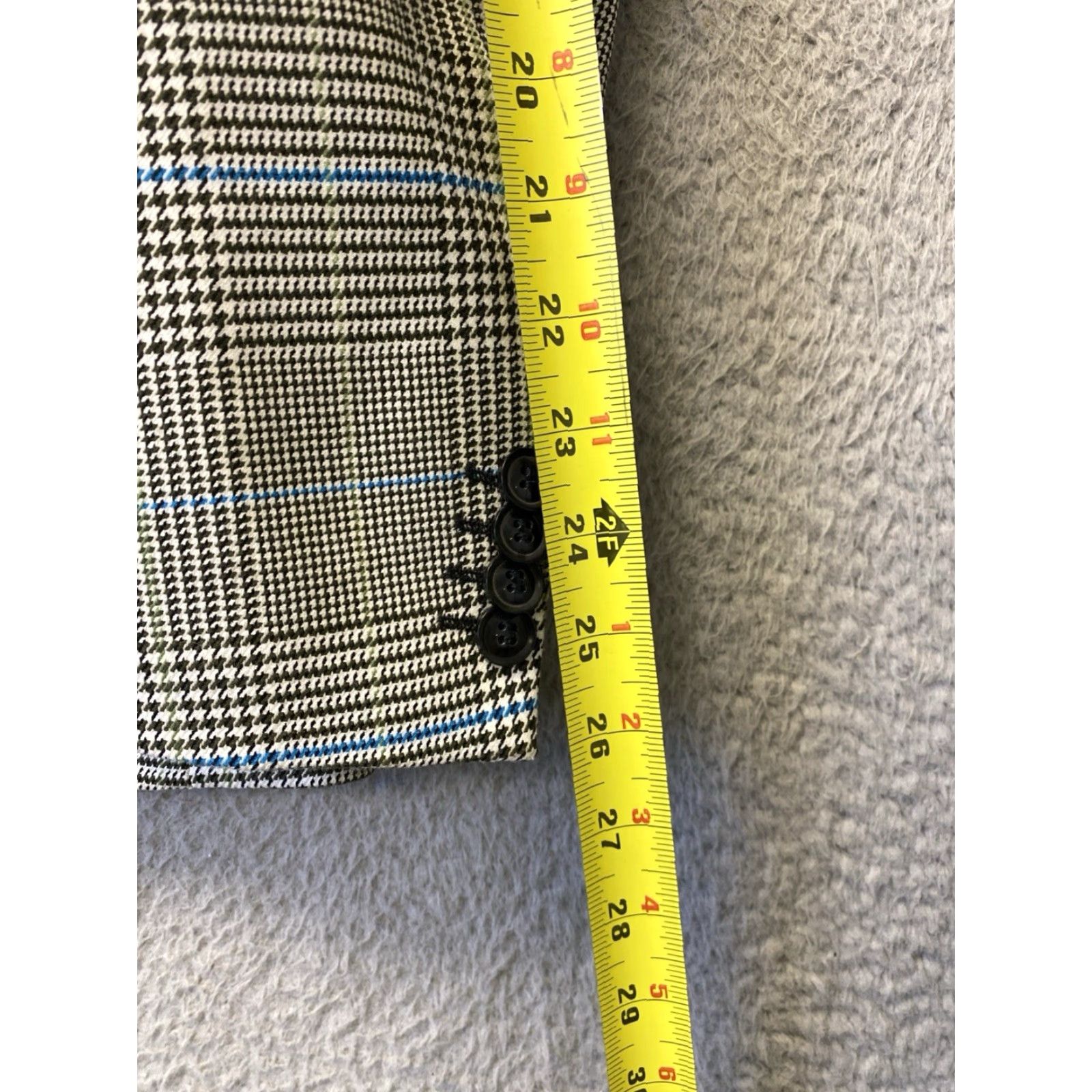 Topman TOPMAN Blazer Men 46R Houndstooth Plaid Regular Fit One-Button Jacket /132-2 Size 46R - 6 Thumbnail