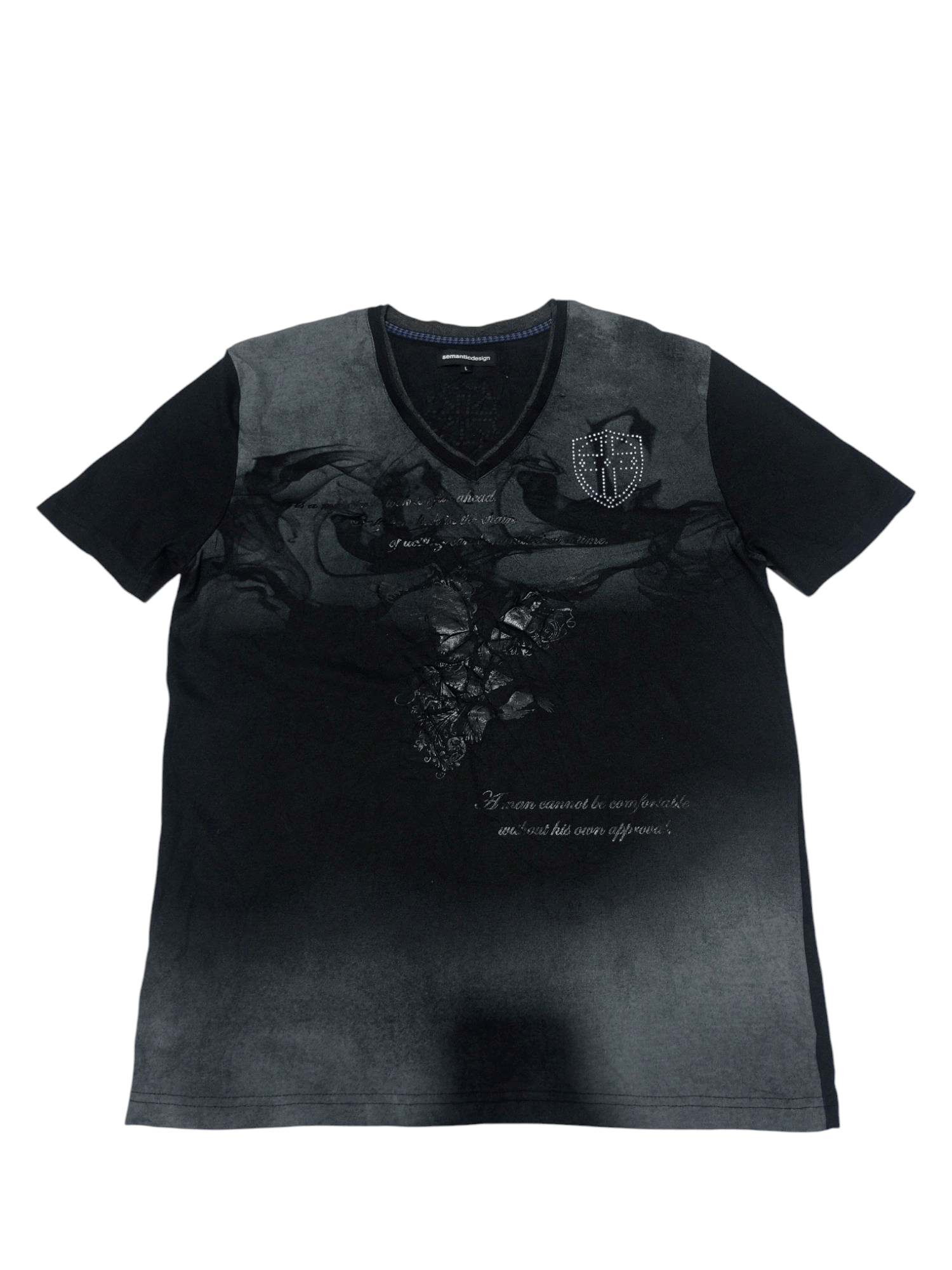semanticdesign Vintage semantic design poem studded cross t shirt Size US M / EU 48-50 / 2 - 1 Thumbnail