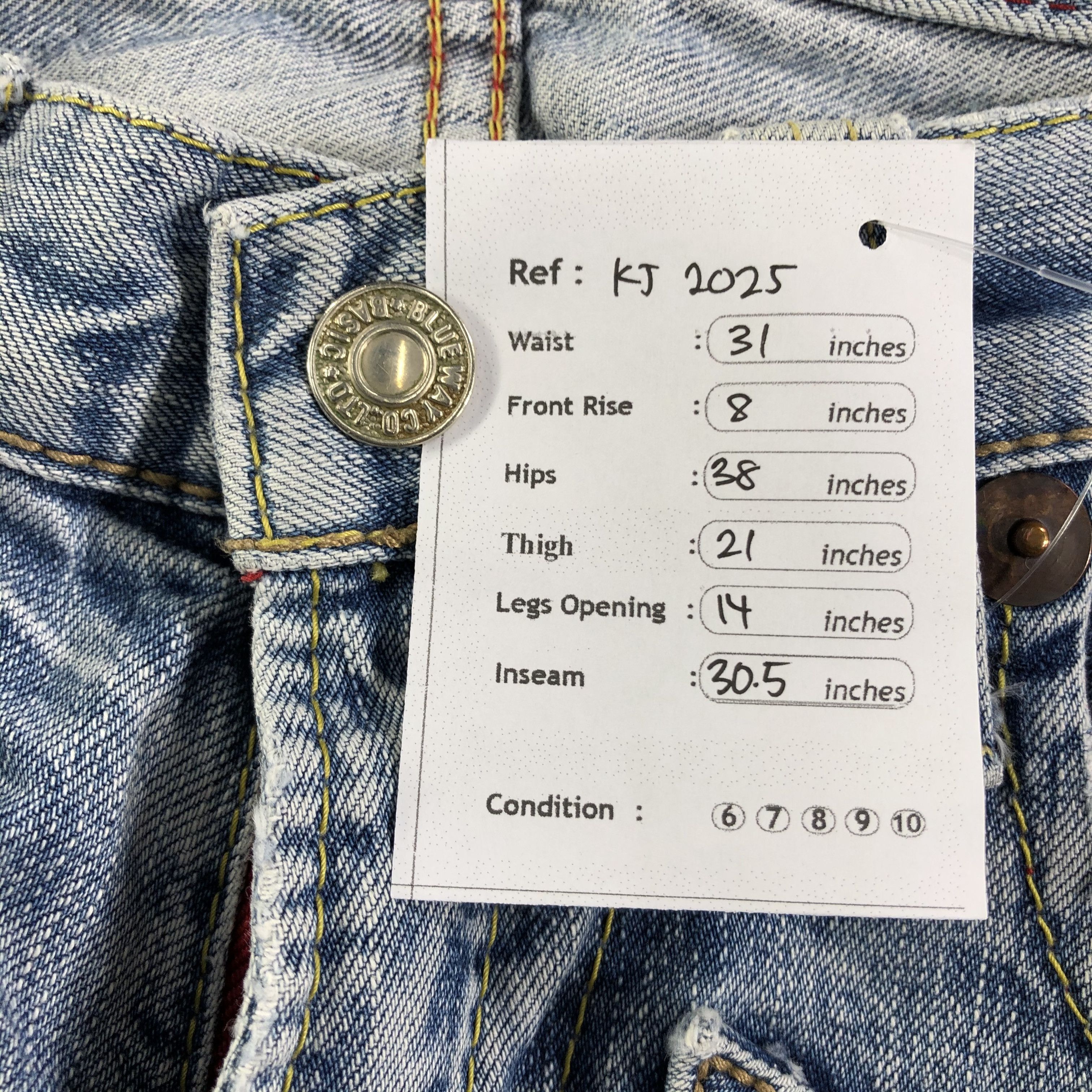 Japanese Brand Blue Way Jeans Distressed Denim KJ2025 Size US 28 / EU 44 - 12 Thumbnail