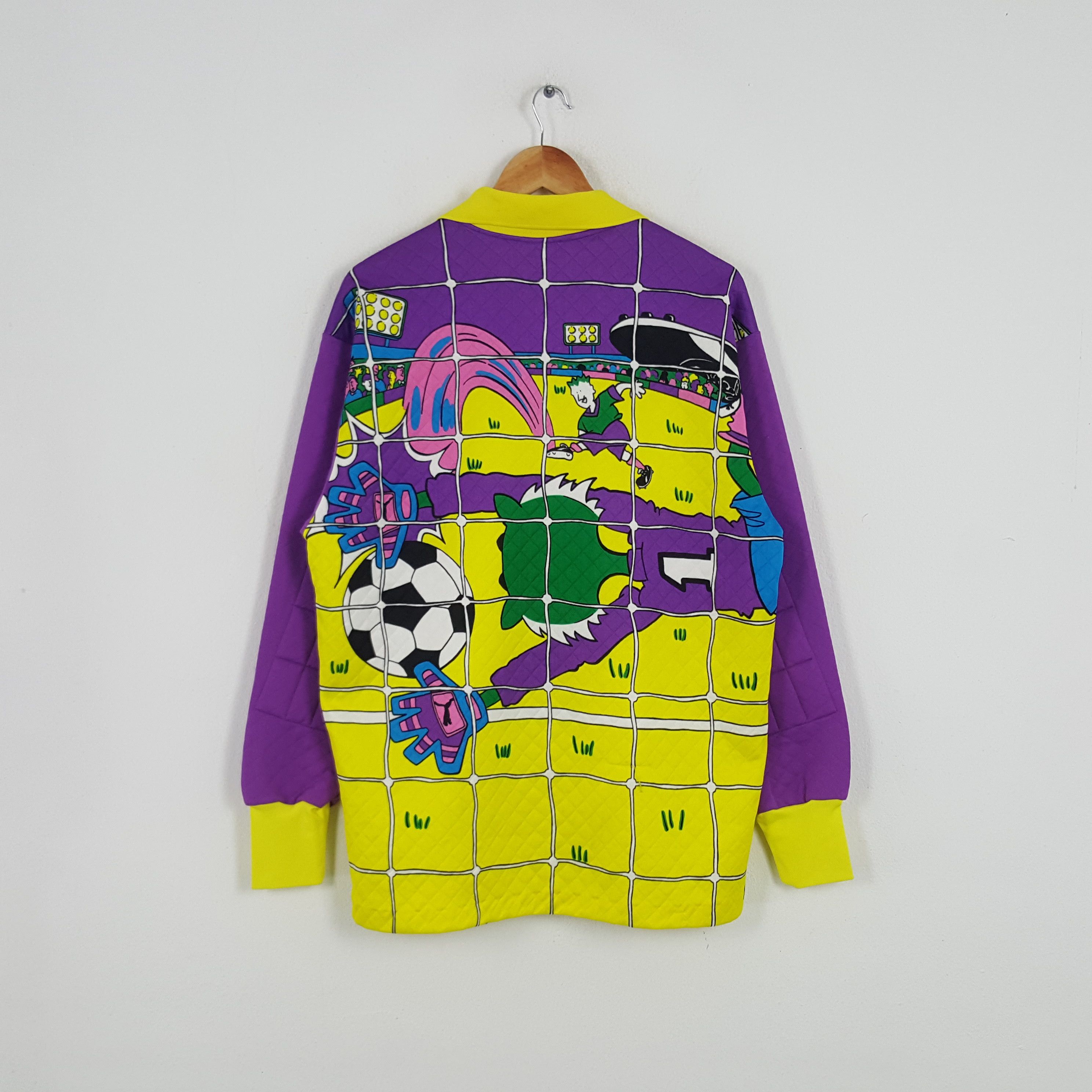 Puma × Vintage Vintage Puma Fullprint Sport Collared Sweatshirt Size US L / EU 52-54 / 3 - 3 Thumbnail
