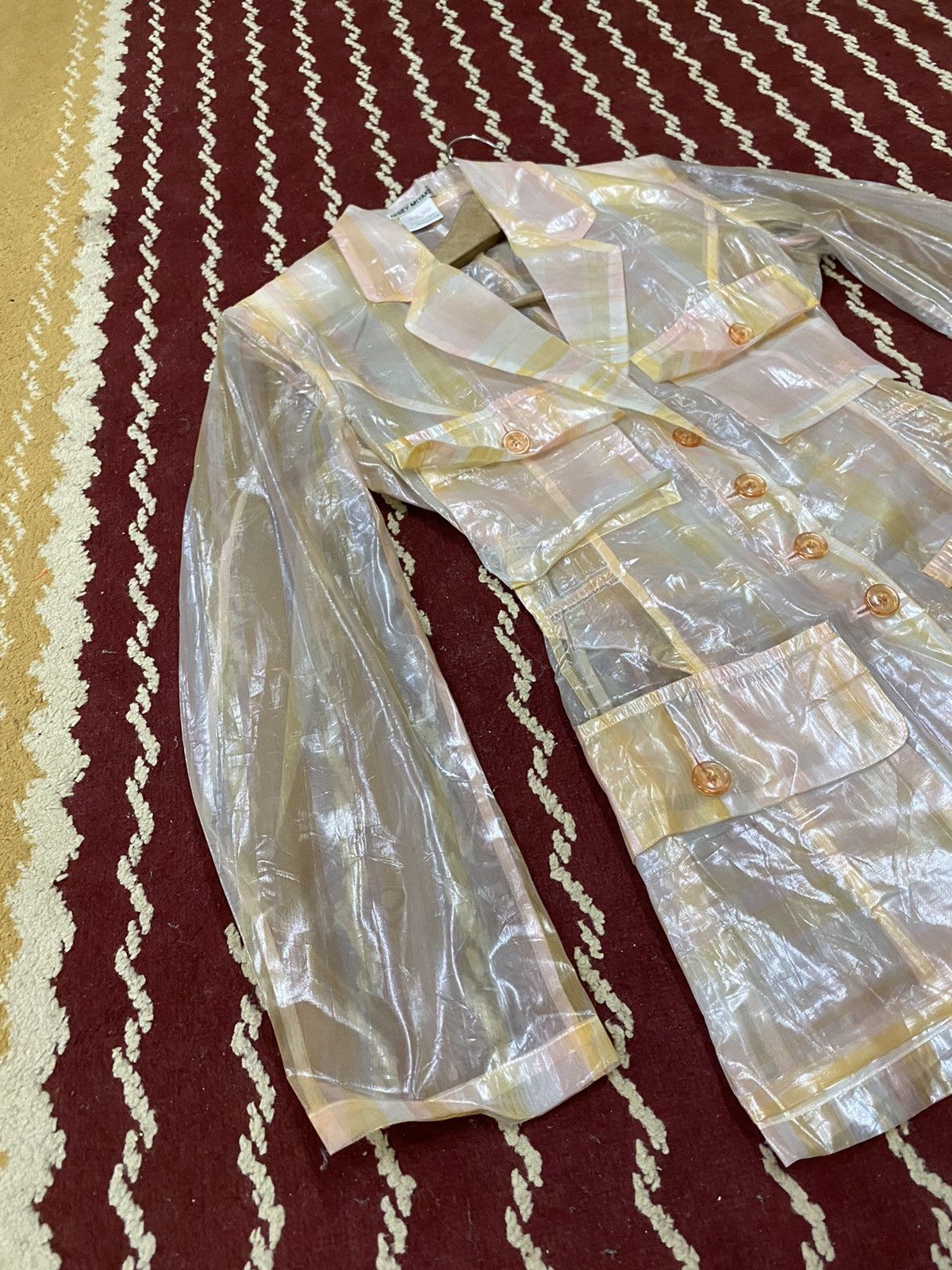 Vintage VINTAGE SS96 ISSEY MIYAKE PLASTIC TRANSPARENT PLAID SHEER Size L / US 10 / IT 46 - 9 Thumbnail