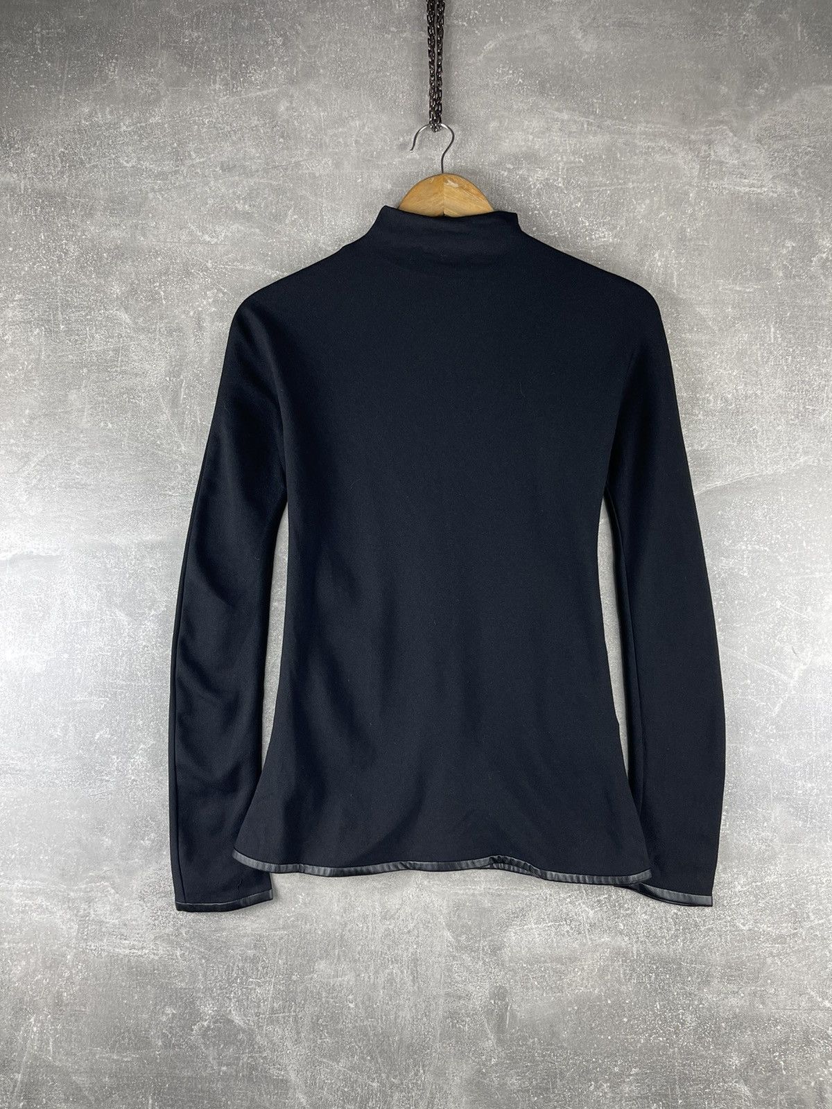 Emporio Armani Emporio Armani Zip Neck Mock Turtleneck Top Black Size 42 Size S / US 4 / IT 40 - 6 Thumbnail