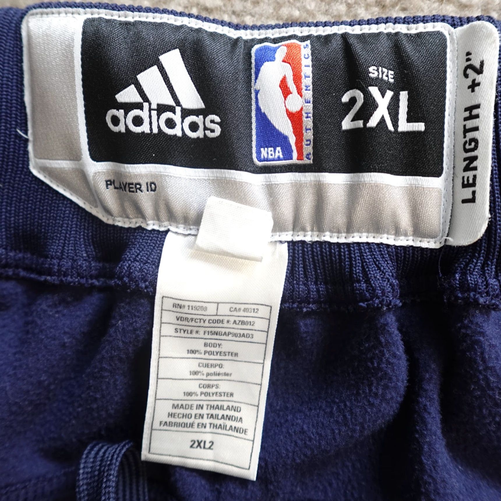 Adidas Adidas Pants 2XL Blue Tear Away 2015 Player Issue Basketball Jogger Mens Shorts? Size US 39 - 5 Thumbnail