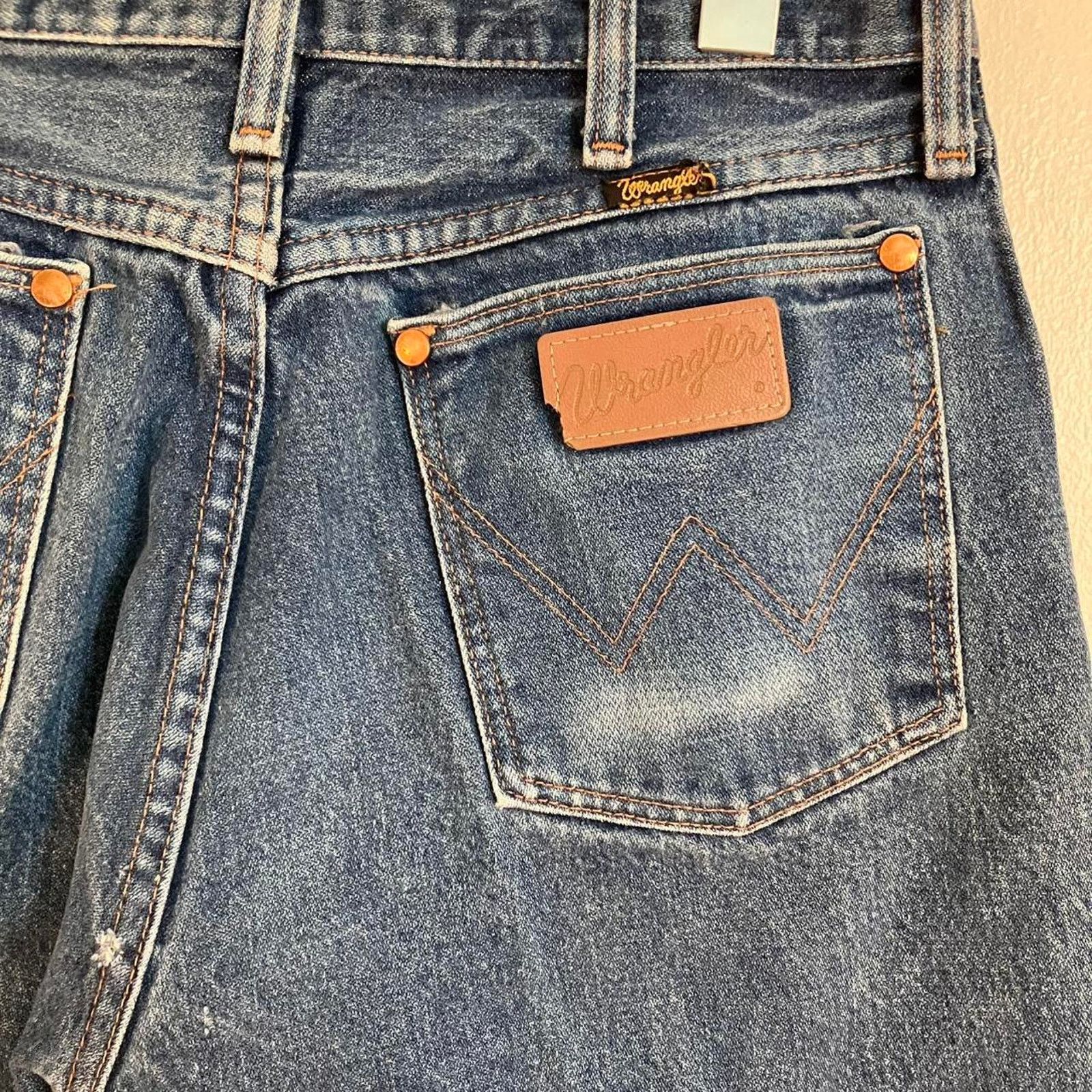 Vintage × Wrangler Vintage 80s Wrangler Blue Denim Jeans Cowboy Workwear Size US 33 - 4 Thumbnail