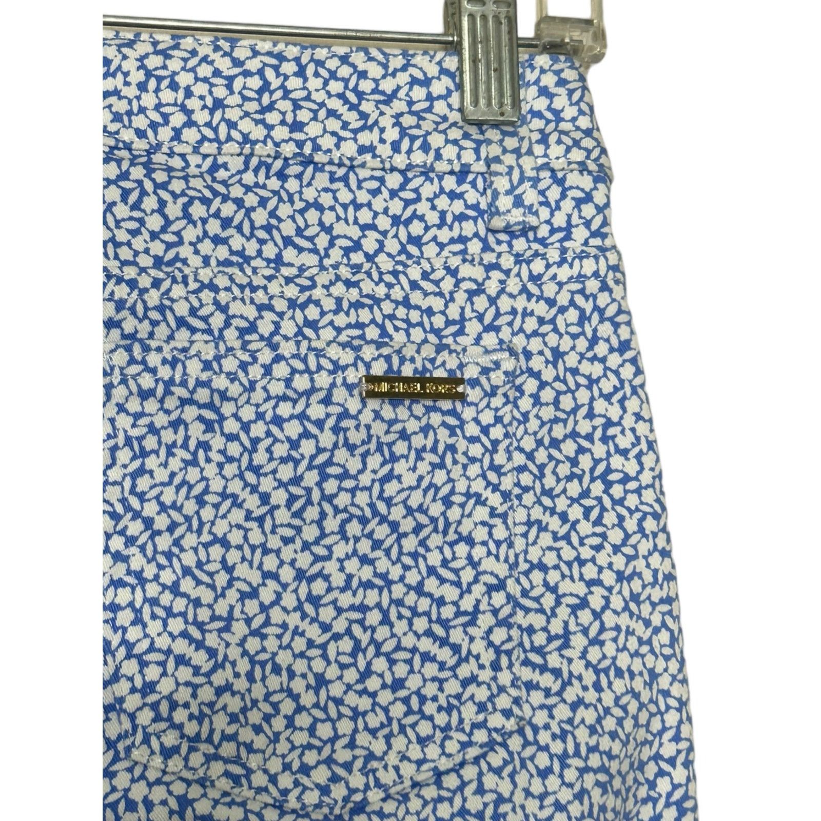 Michael Kors Michael Kors blue floral Izzy cropped skinny jeans size 0P Size 25" / US 0 / IT 36 - 3 Thumbnail