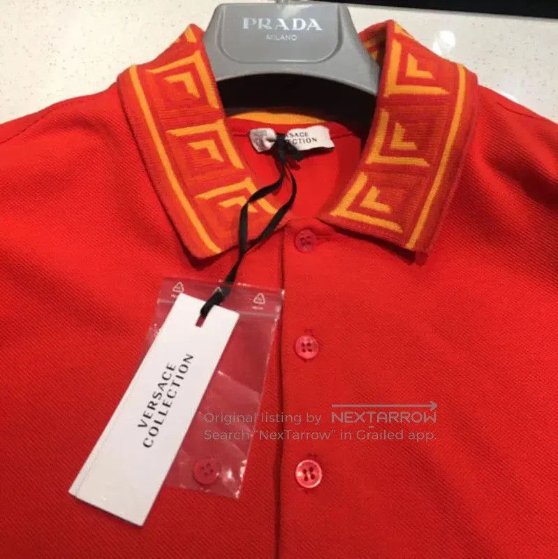 Versace Versace Summer Red Cotton Men's Polo . Size US M / EU 48-50 / 2 - 4 Thumbnail