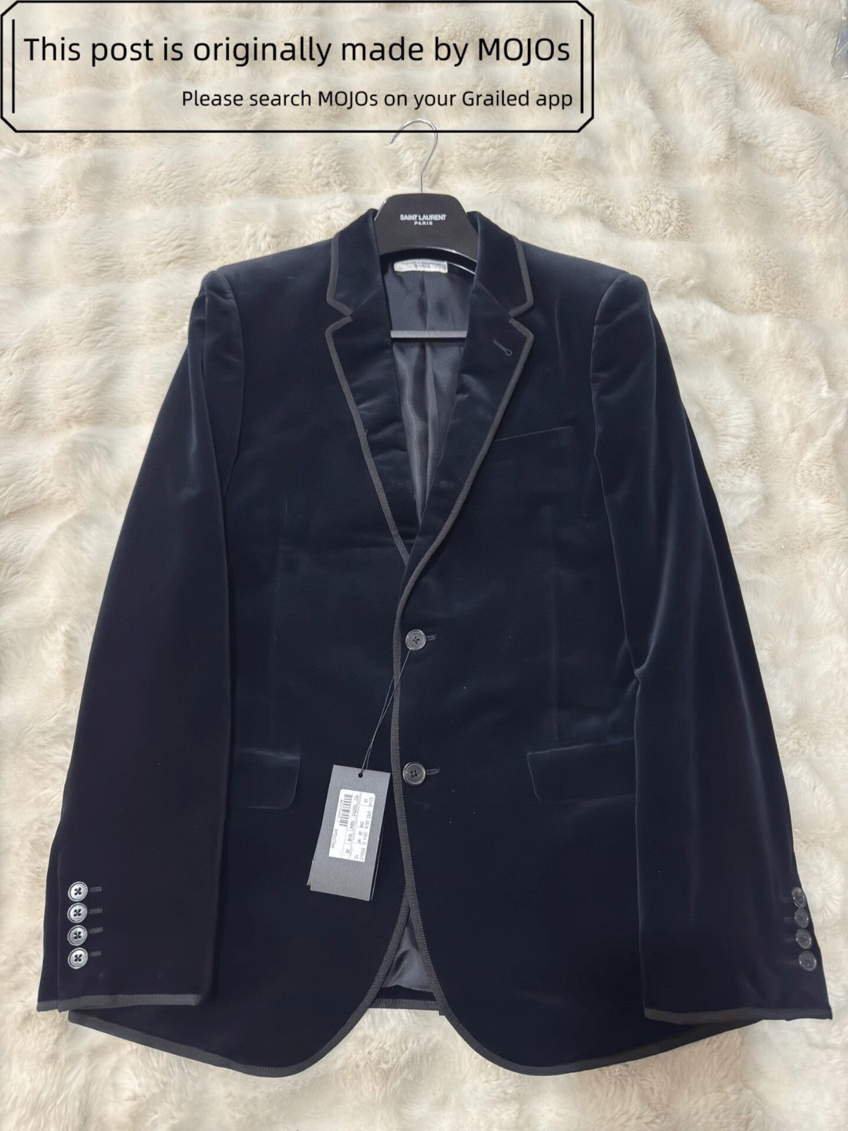 Saint Laurent Paris Sz 48 Saint Laurent Paris 14AW Velvet Black Blazer mojos9432 Size US M / EU 48-50 / 2 - 1 Thumbnail