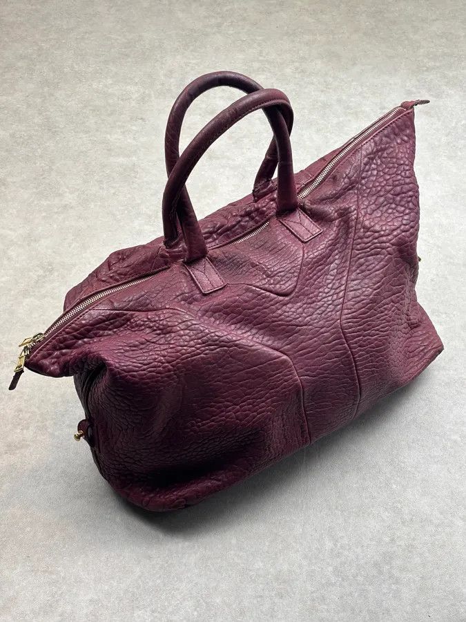Yves Saint Laurent Yves Saint Laurent Bordeaux Leather Quilted Handle Bag Size ONE SIZE - 2 Thumbnail