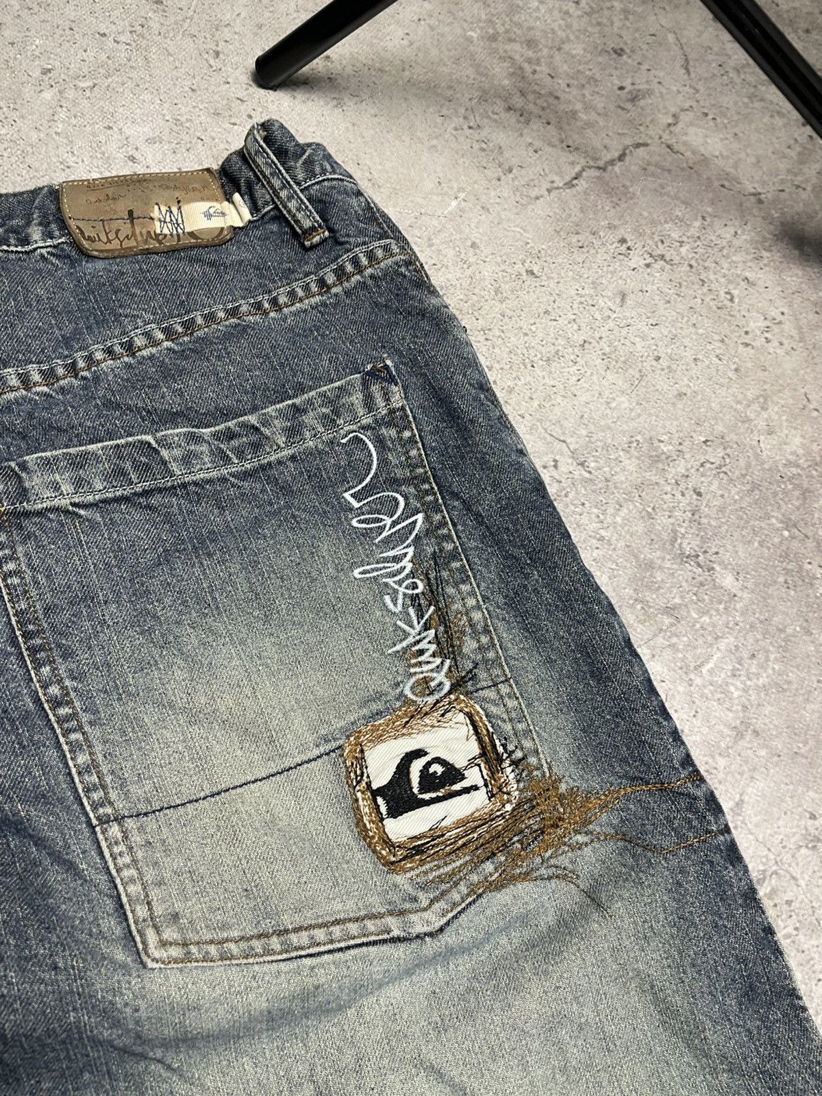 Quicksilver Vintage Quicksilver Skate Baggy Grey Denim Jeans 34 Size US 34 / EU 50 - 5 Thumbnail