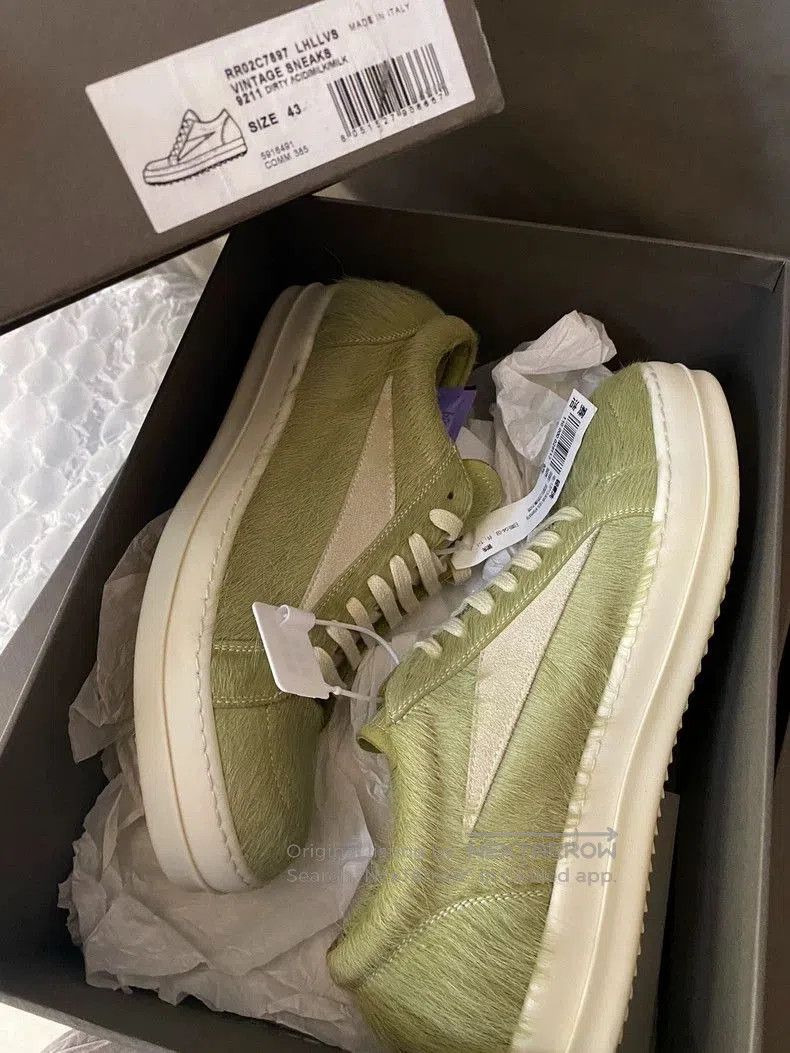 Rick Owens Rick Owens Green Fur Sneakers Size 43. Size US 10 / EU 43 - 7 Thumbnail