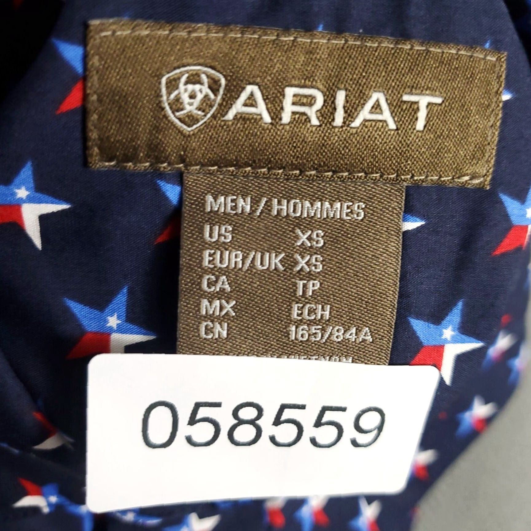 Ariat Ariat Blue Western Shirt Mens XS Long Sleeve Pearl Snap Button Geometric Print Size US XS / EU 42 / 0 - 7 Thumbnail