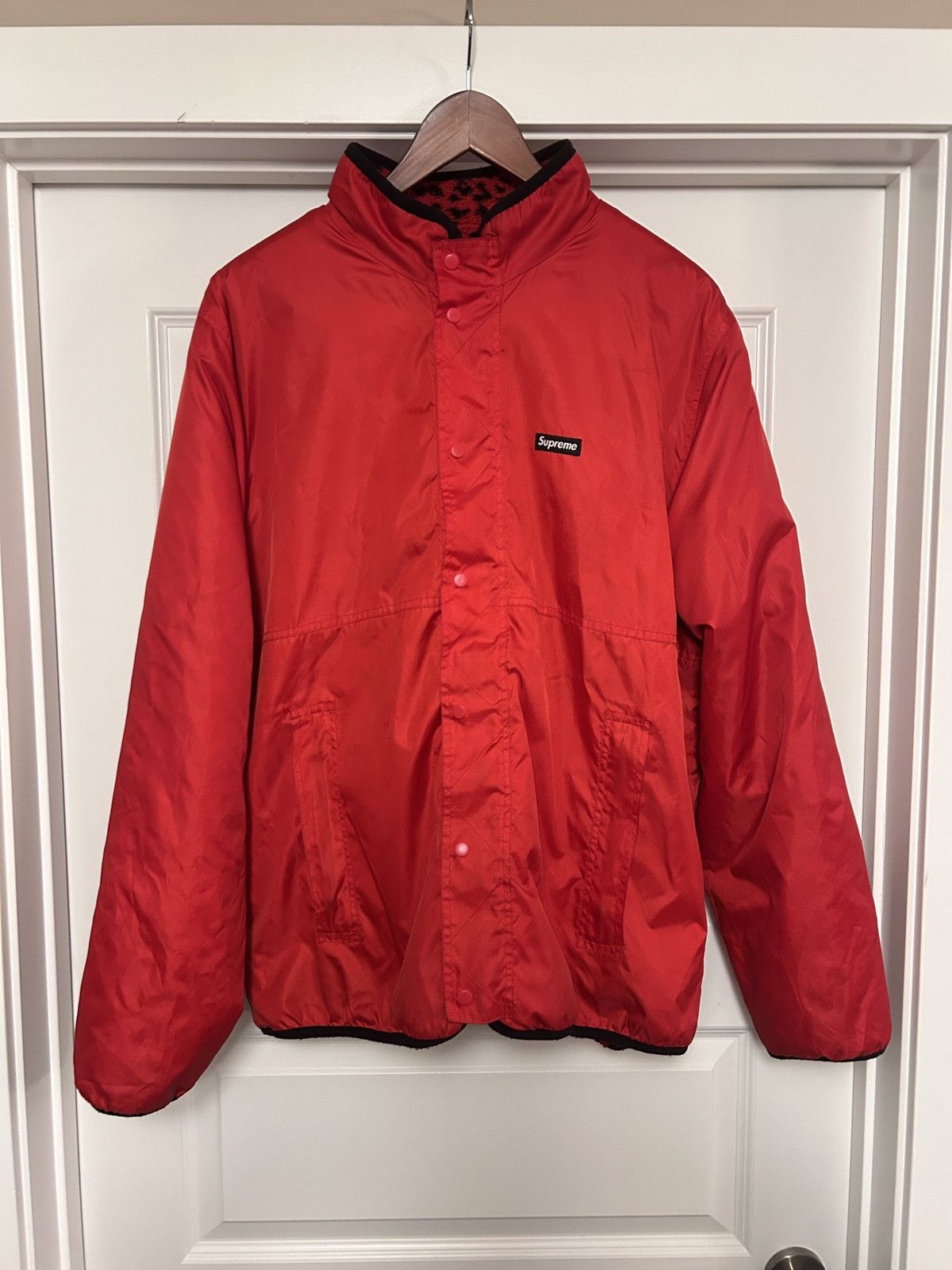 Supreme Supreme FW17 Red Leopard Reversible Fleece Size US XL / EU 56 / 4 - 3 Thumbnail