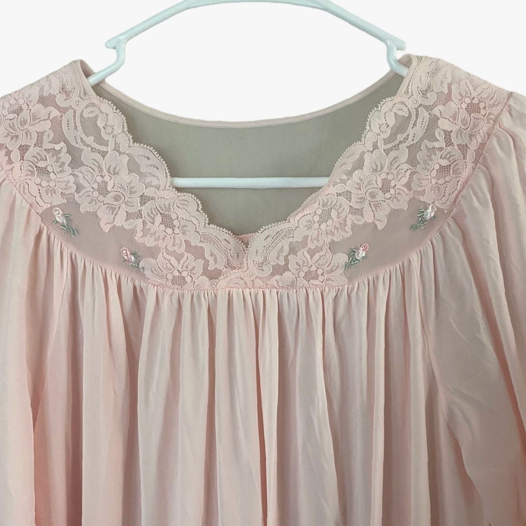 Vintage VINTAGE Shadowline Women's Nightgown Lingerie Pink Long Sleepwear Small S Nylon Blend US 1950s Size ONE SIZE - 4 Thumbnail