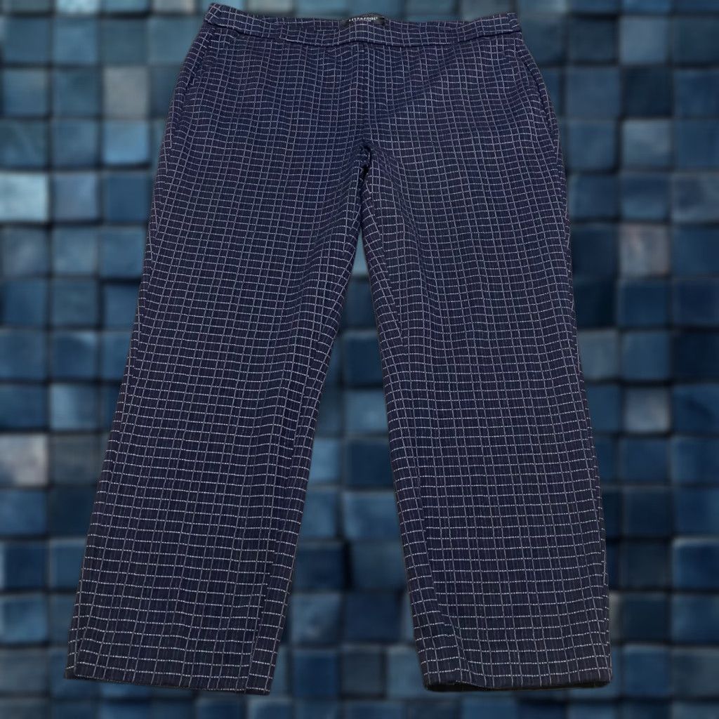 Vintage Liverpool Womens Dress Pants sz 14 Blue Plaid Check Ankle Pull On High Rise Size 25" / US 0 / IT 36 - 1 Thumbnail