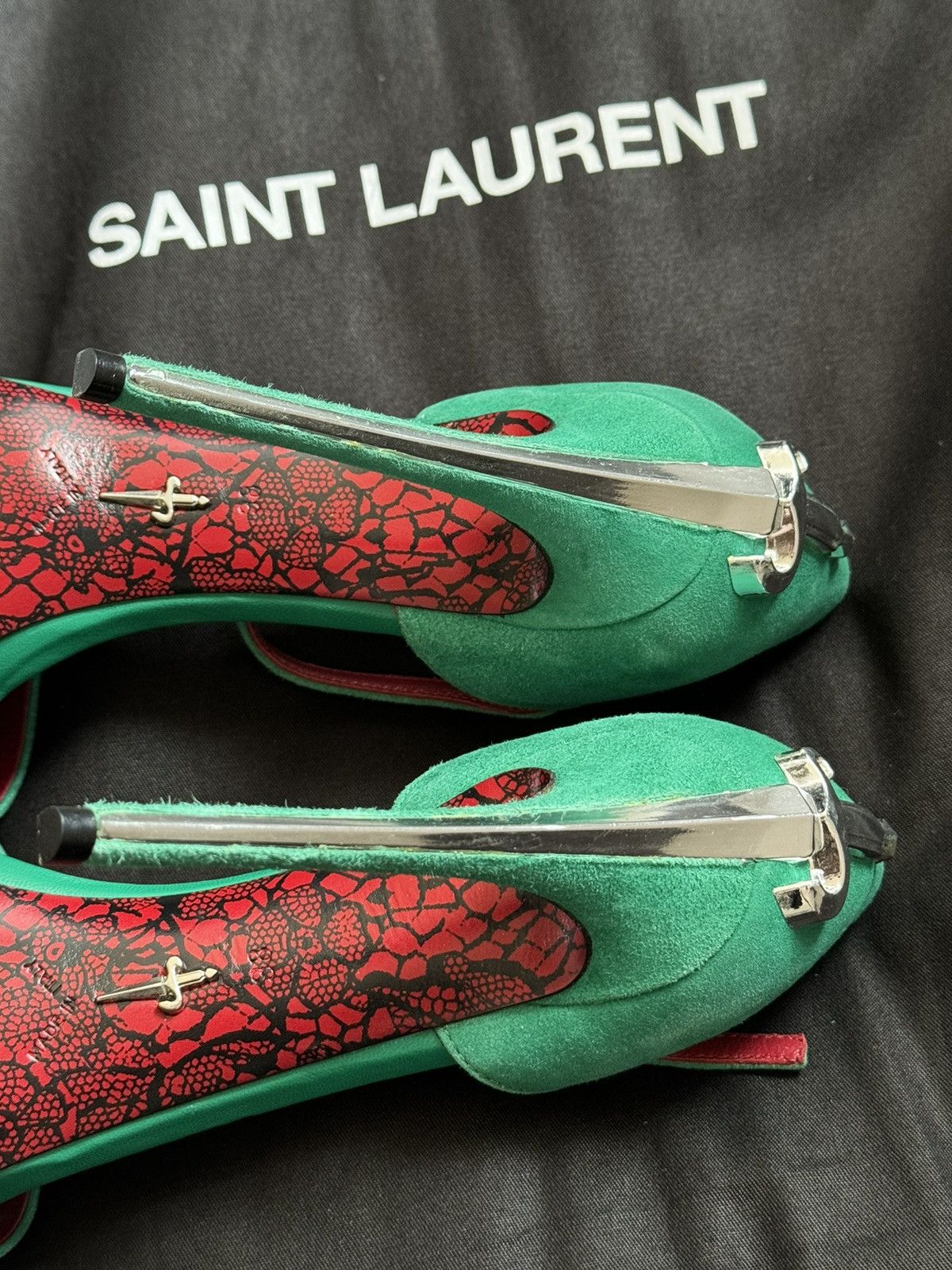Paciotti Cesare Paciotti Dagger Heels in a rare emerald color Size US 7.5 / IT 37.5 - 5 Thumbnail