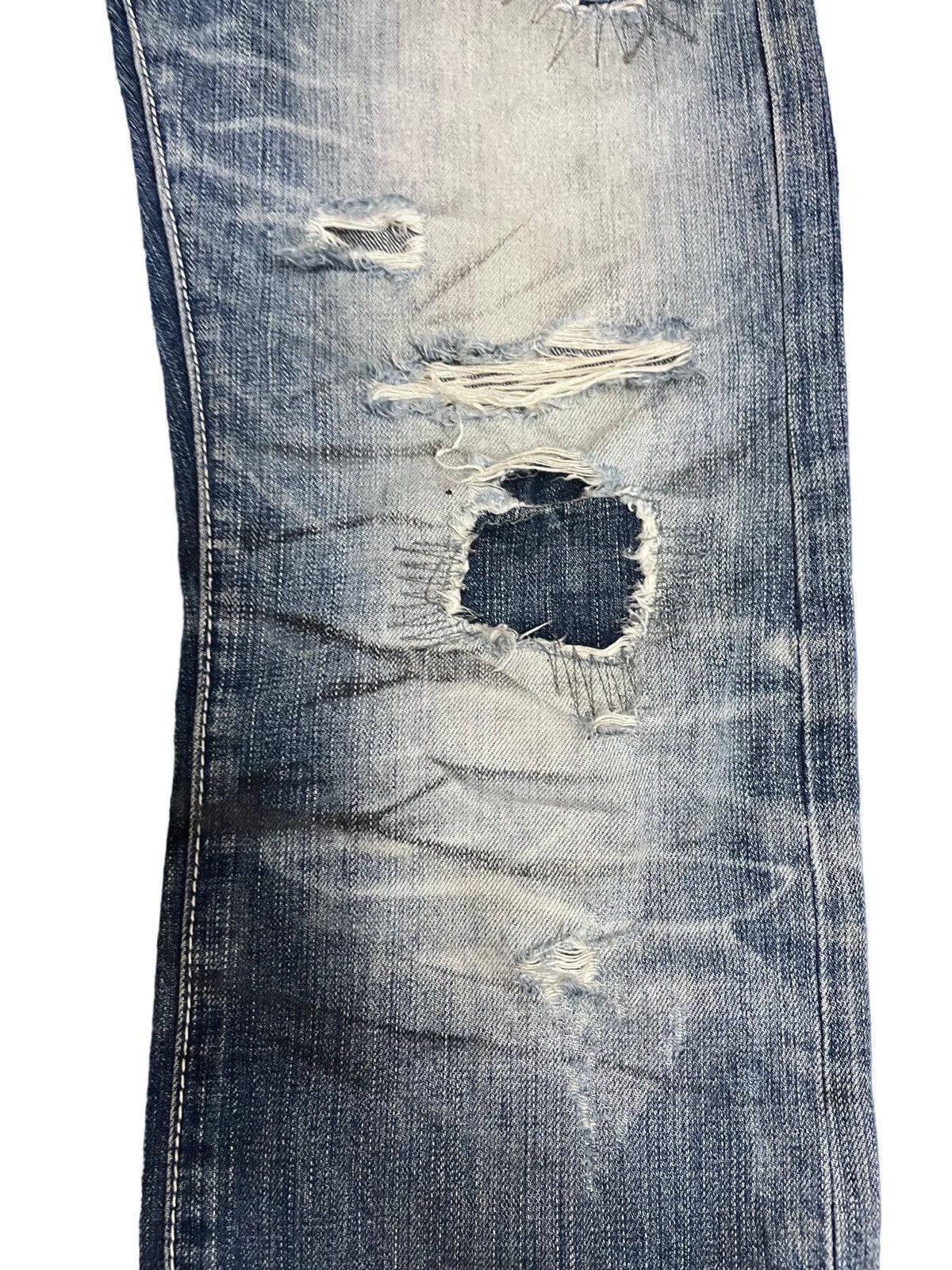Japanese Brand × Vintage Vintage THRASHED Japanese Brand Distress Patches Style Jeans Size US 30 / EU 46 - 9 Thumbnail