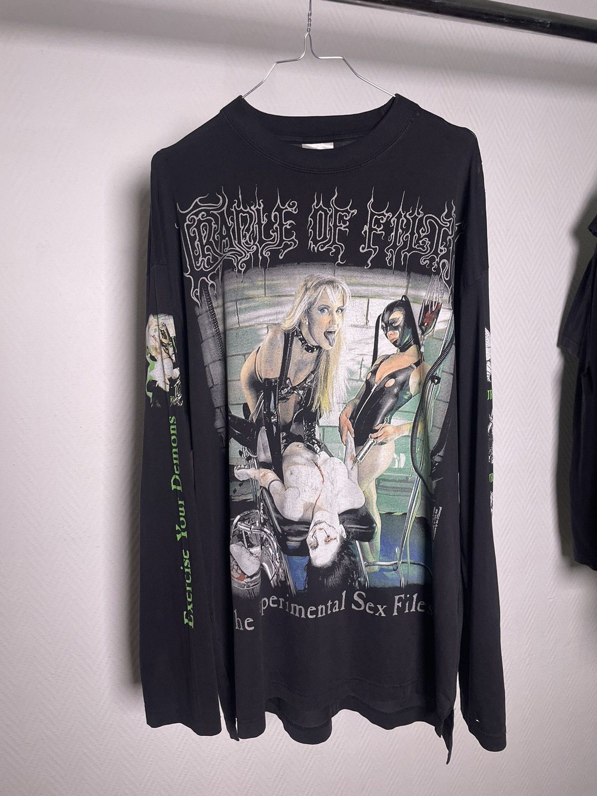 image of Band Tees x Vintage 1998 Cradle Of Filth Experimental Sex Files Longsleeve in Black, Men's (Size XL