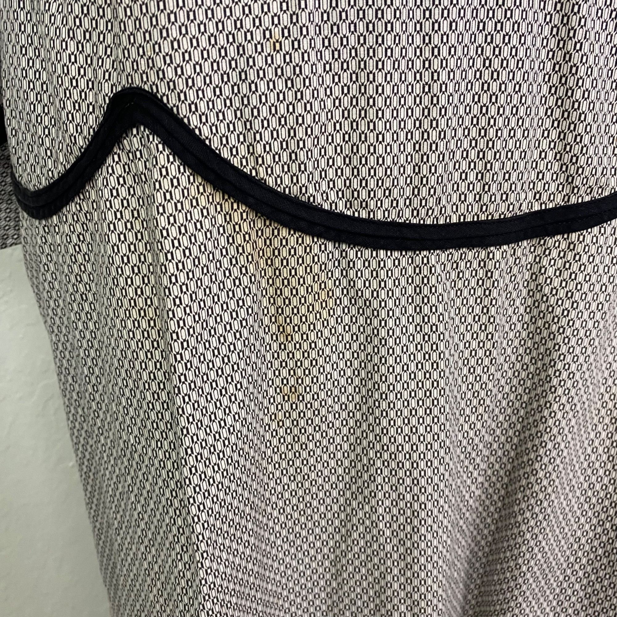 Vintage Vintage 50's White/Black Micro Geometric Pattern Maxi Peasan Size M / US 6-8 / IT 42-44 - 7 Thumbnail
