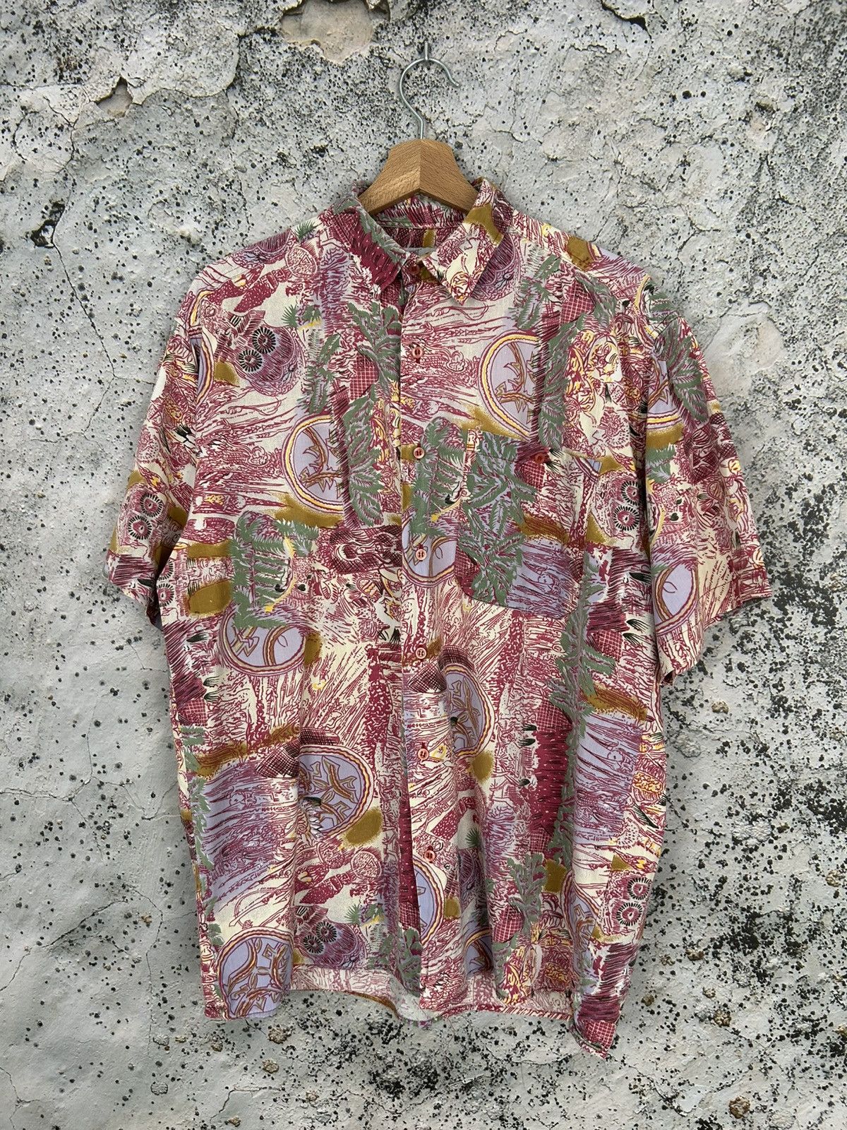 Vintage Vintage 90s Hawaiian Floral Shirt Avant Garde Grunge Summer Size US M / EU 48-50 / 2 - 1 Thumbnail