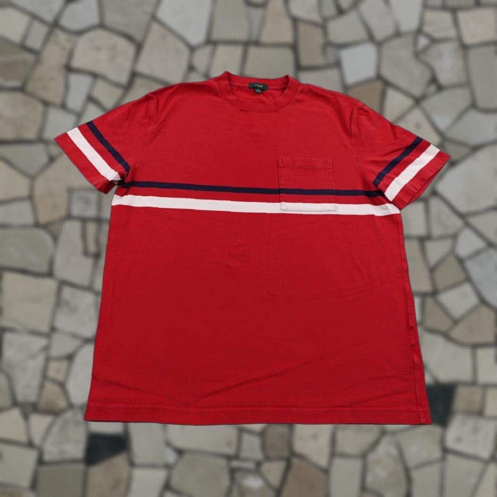 J.Crew J.Crew Shirt Mens Medium Striped Red Blue White Oarsman Short Sleeve Crew Neck T-Shirt Regular Fit Vintage? No (Do not include) Mens Size US M / EU 48-50 / 2 - 1 Thumbnail