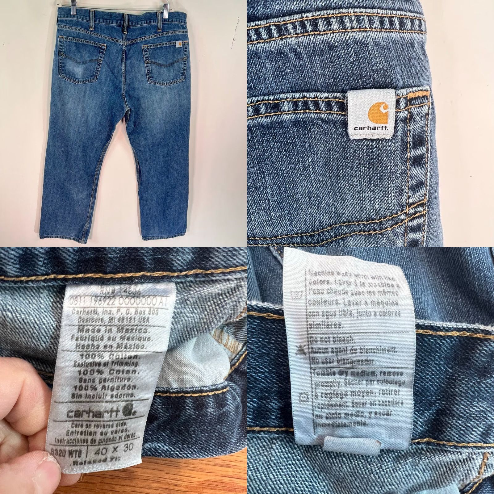 Carhartt Carhartt Pants Mens 40 Blue Relaxed Fit Dungaree Work Wear Outdoor 40x29 Size US 40 / EU 56 - 8 Thumbnail