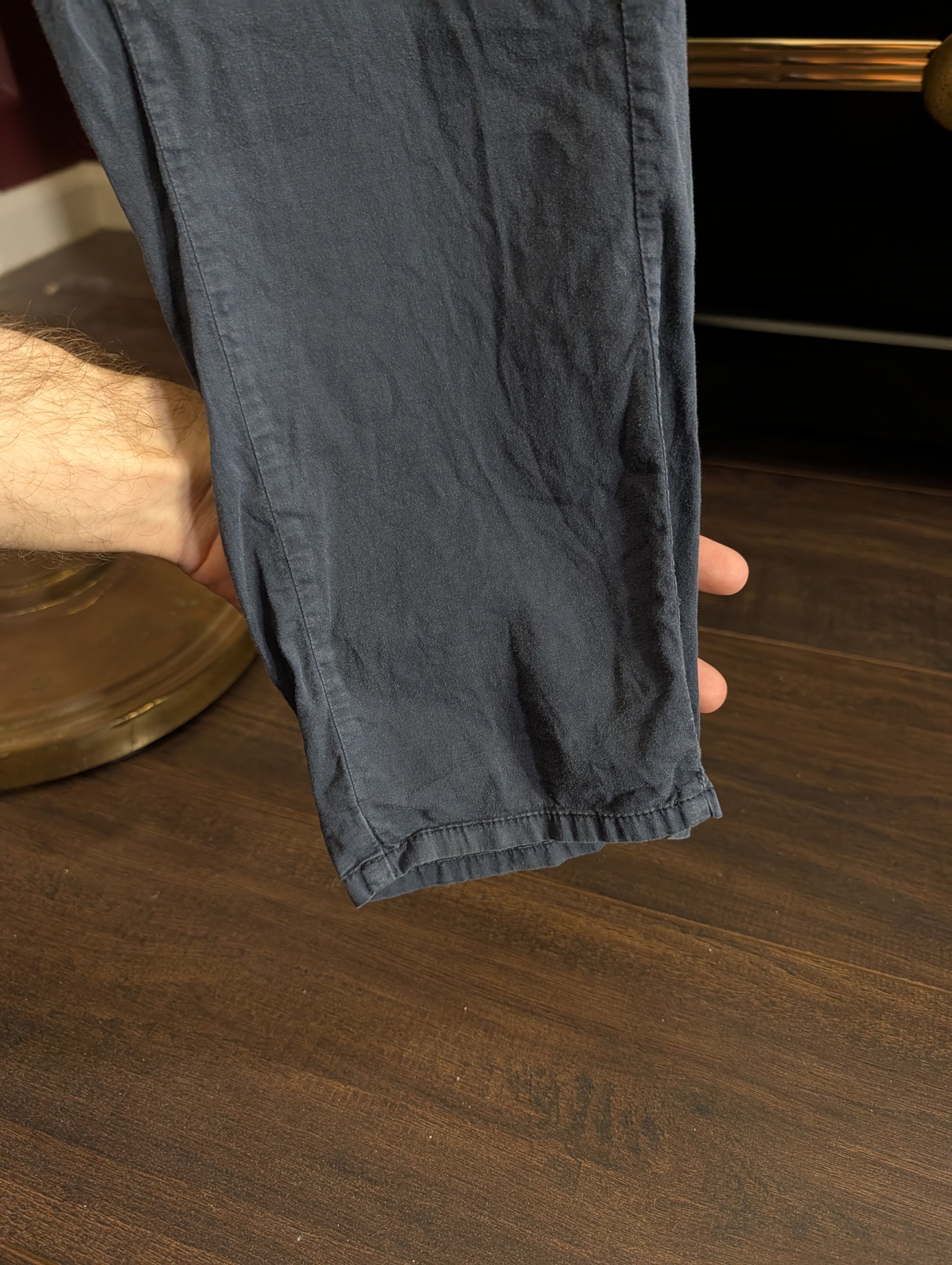 Maison Margiela 2013 blue cotton/linen high rise curve seam pants 40 Size 28" / US 6 / IT 42 - 8 Thumbnail
