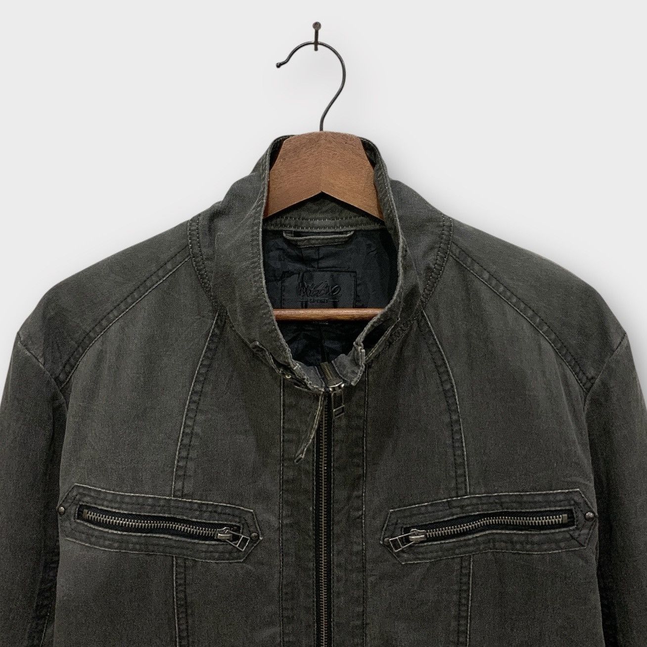 Mossimo MOSSIMO STAND COLLAR BIKER JACKET MULTIPOCKET MILITARY Size US M / EU 48-50 / 2 - 9 Thumbnail