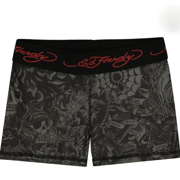 Tattoo Sport Tank & Shorts Set Sz M Retro Stretch Travel Y2K