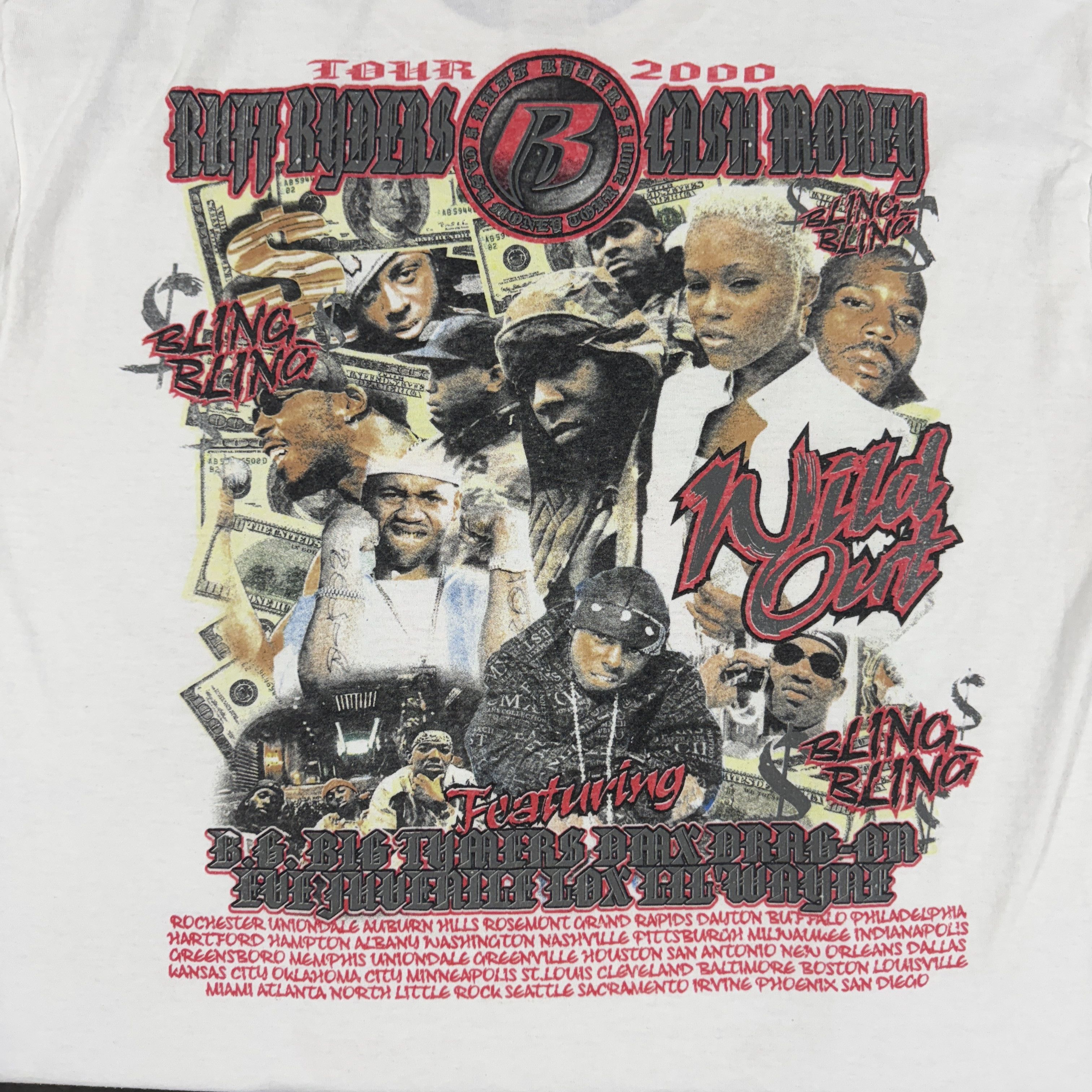 Rap Tees Vintage 2000 Ruff Ryders & Cash Money Tour Longsleeve Size US XL / EU 56 / 4 - 4 Thumbnail