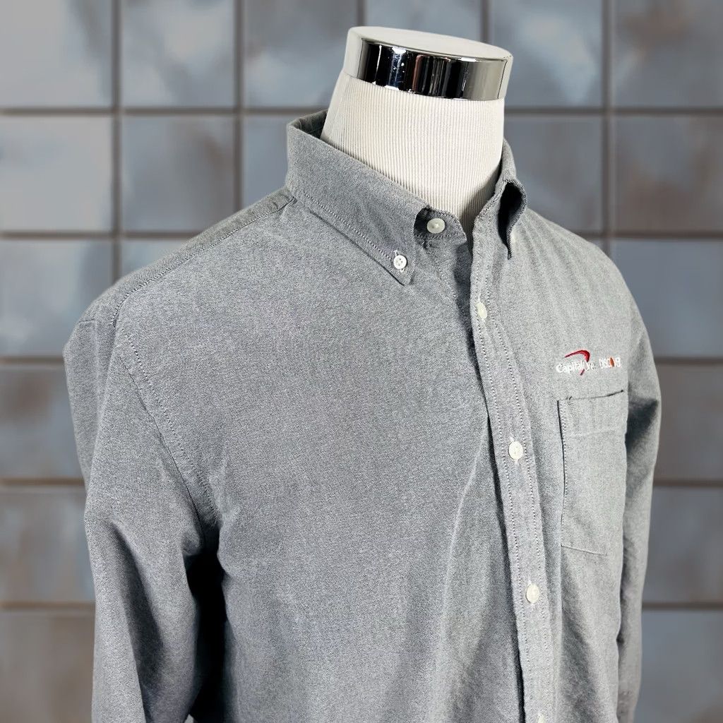Brooks Brothers Brooks Brothers Oxford Shirt Gray Large 100% Cotton Casual Button Down Size US L / EU 52-54 / 3 - 1 Thumbnail