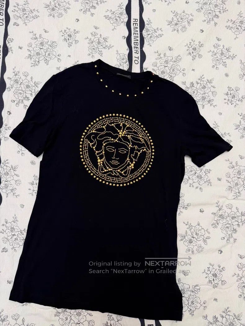 Versace Versace Medusa willow studded T-shirt Size US XXS / EU 40 - 1 Thumbnail