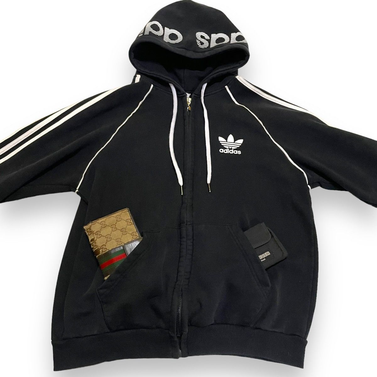 Adidas VINTAGE ADIDAS TREFOIL BIG LOGO HOODIE SWEATER Size US L / EU 52-54 / 3 - 3 Thumbnail