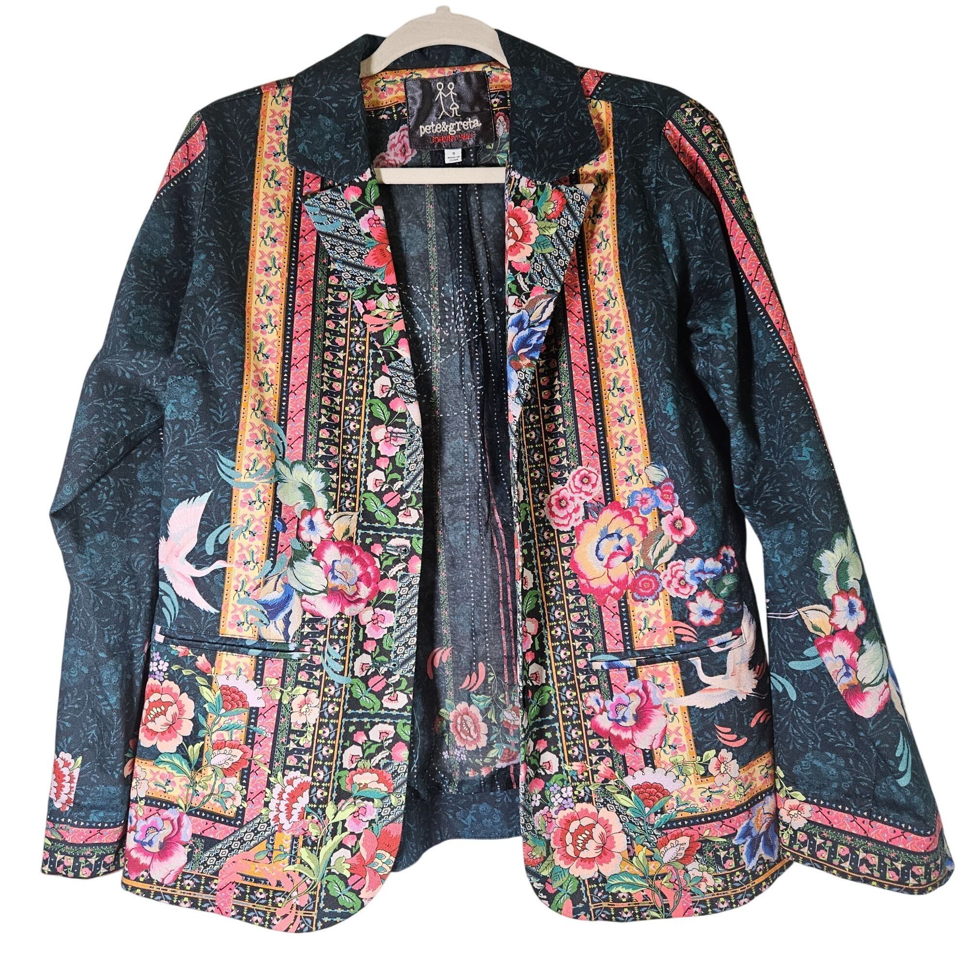 Johnny Was Johnny Was Womens Pete & Greta Floral Boho Print Jacket S Ar Size S / US 4 / IT 40 - 2 Thumbnail