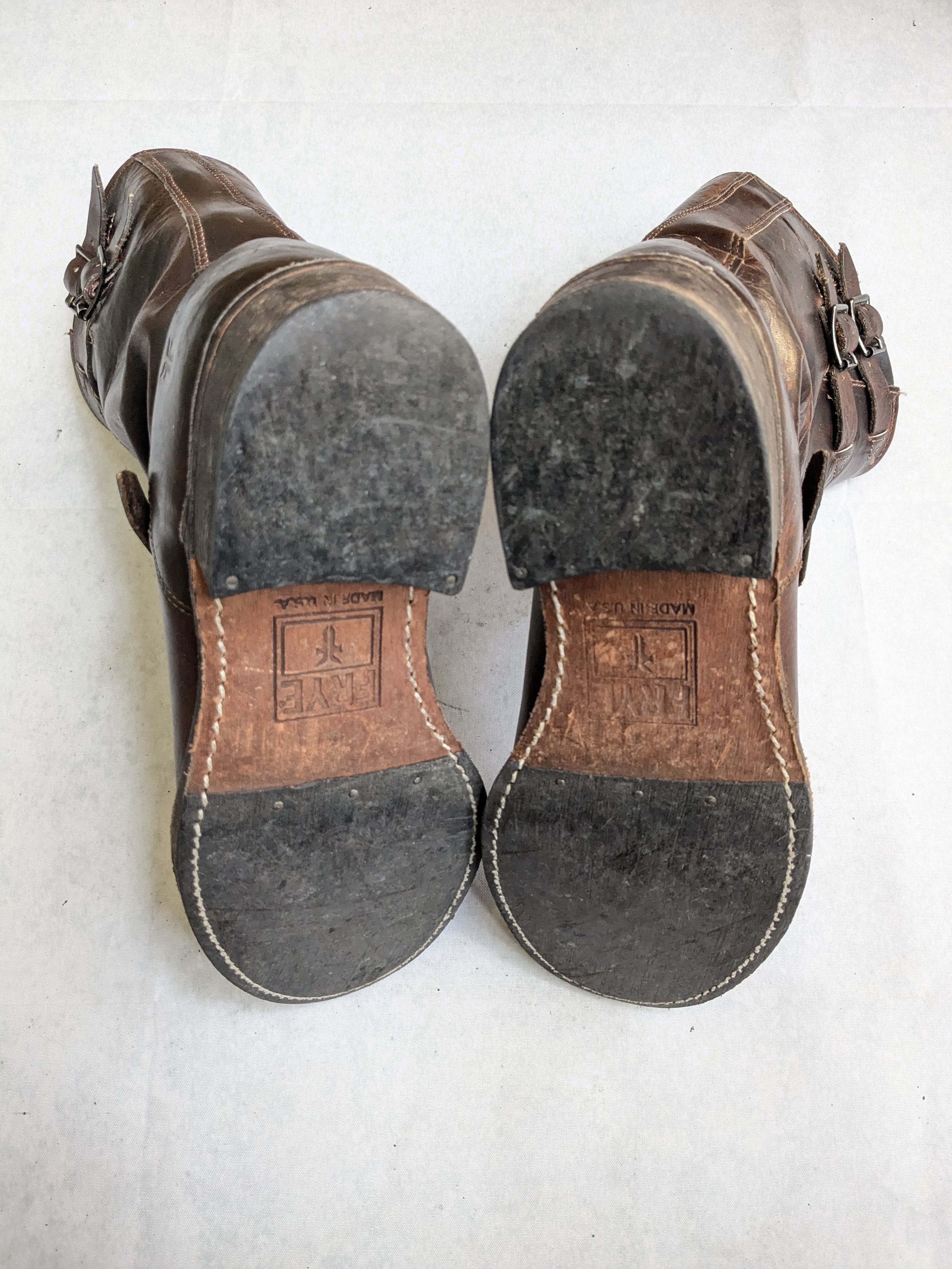 Frye Frye Harnesses Boots Brown 8.5 M Leather Buckle Size US 8.5 / EU 41-42 - 14 Thumbnail