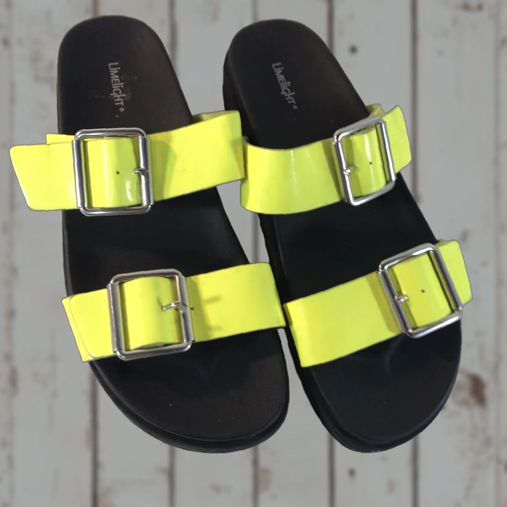 Vintage VINTAGE Limelight Odessa Slide Womens Size 9.5 Neon Yellow Adjustable Flat Casual Sandal Size US 9.5 / IT 39.5 - 1 Thumbnail