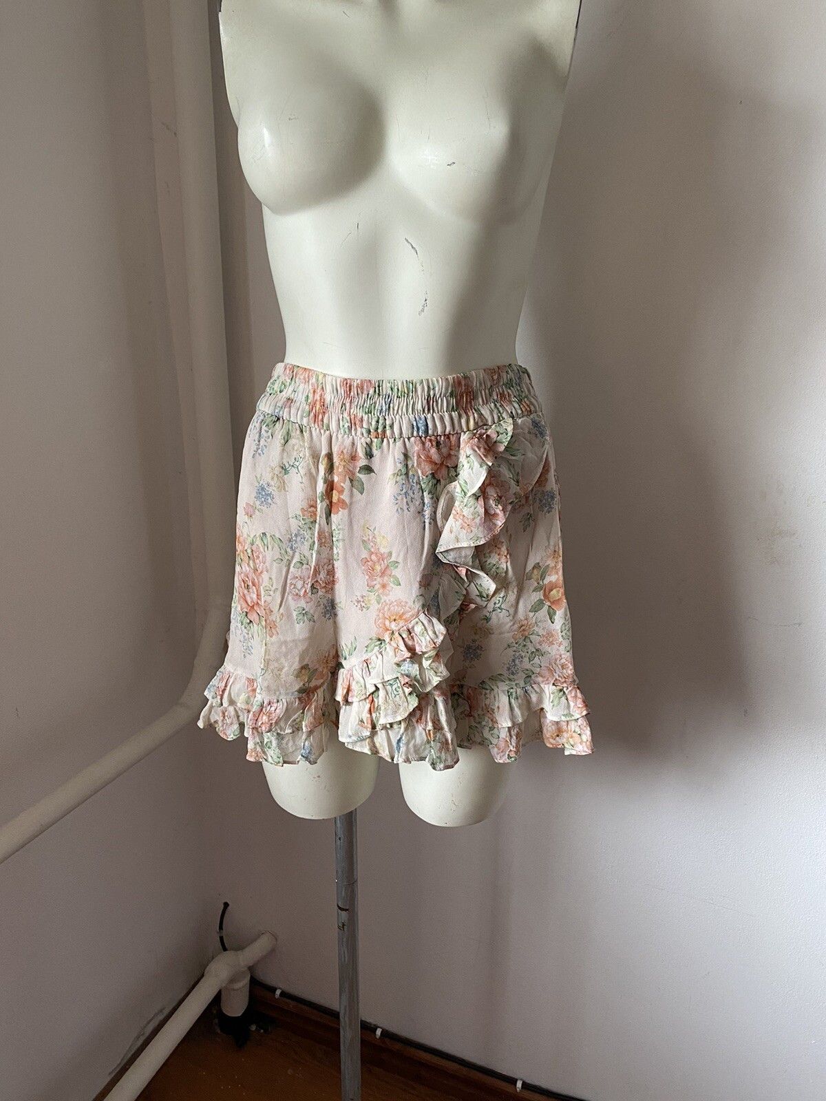 Other Zara Mini Flared Ruffled Skirt Floral Size L Sk43 Size 34" / US 12 / IT 48 - 1 Thumbnail