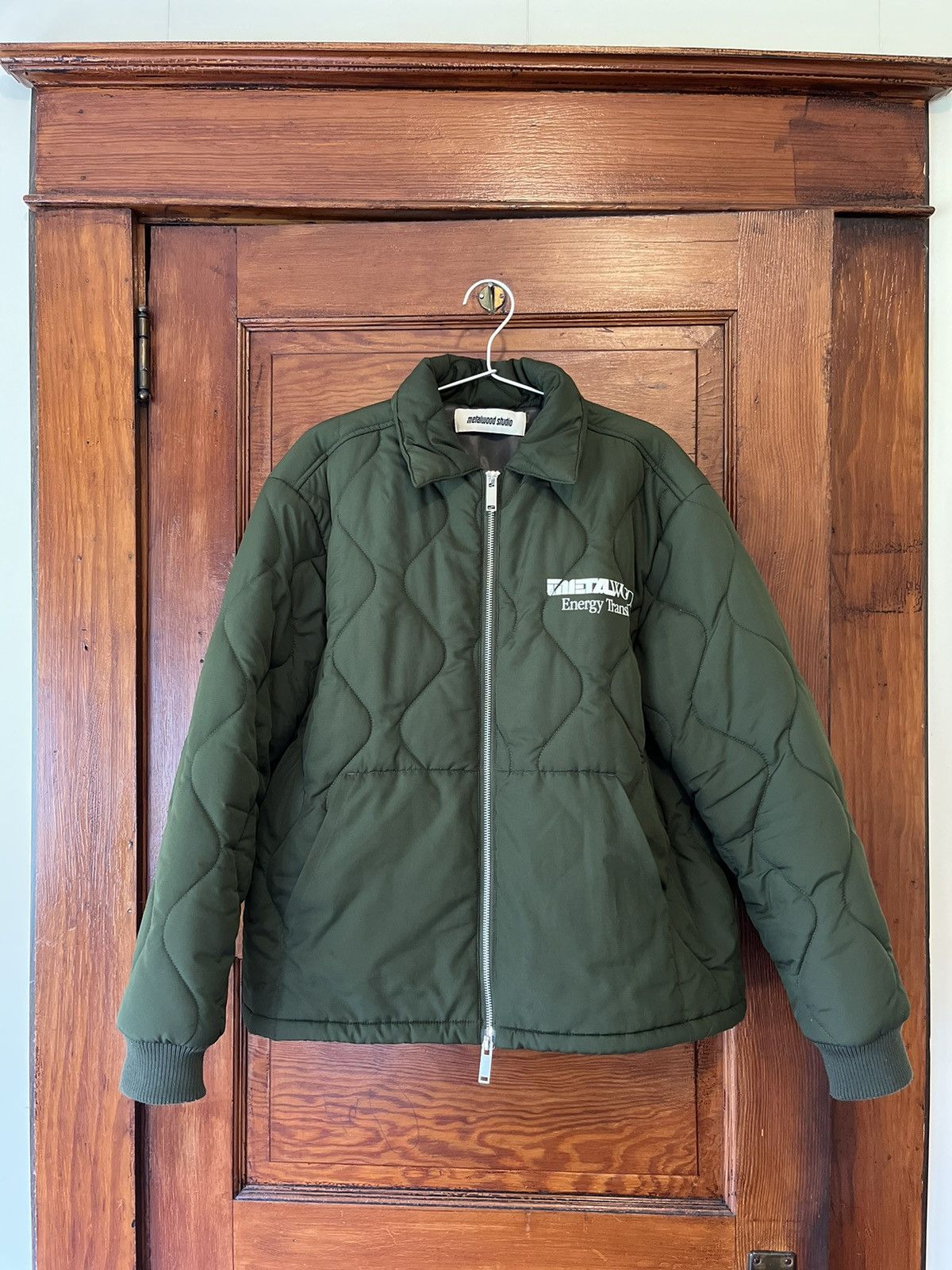 image of Metalwood Studio Energy Transfer Quilted Jacket Fatigue Green - Ss23, Men's (Size Medium)