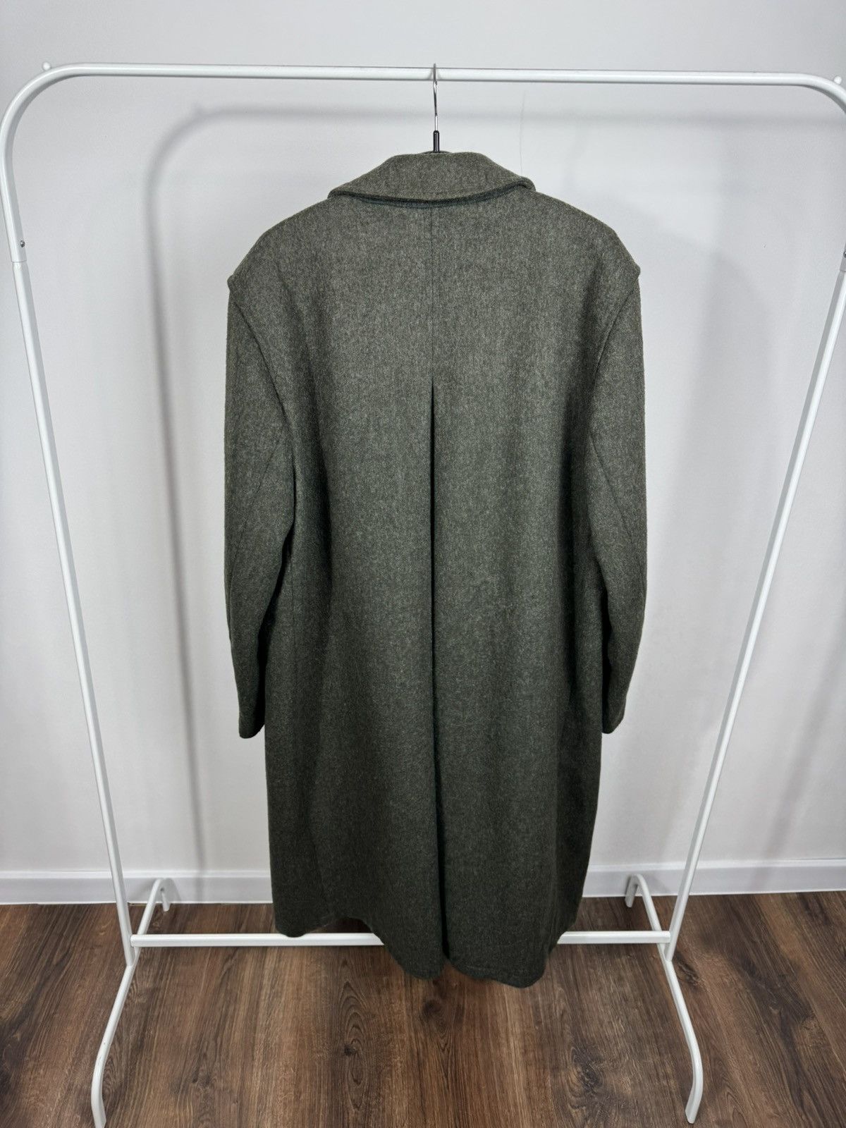 Other Vintage Men’s Olive Wool Overcoat Long Minimal Winter Coat Size US XXL / EU 58 / 5 - 13 Thumbnail